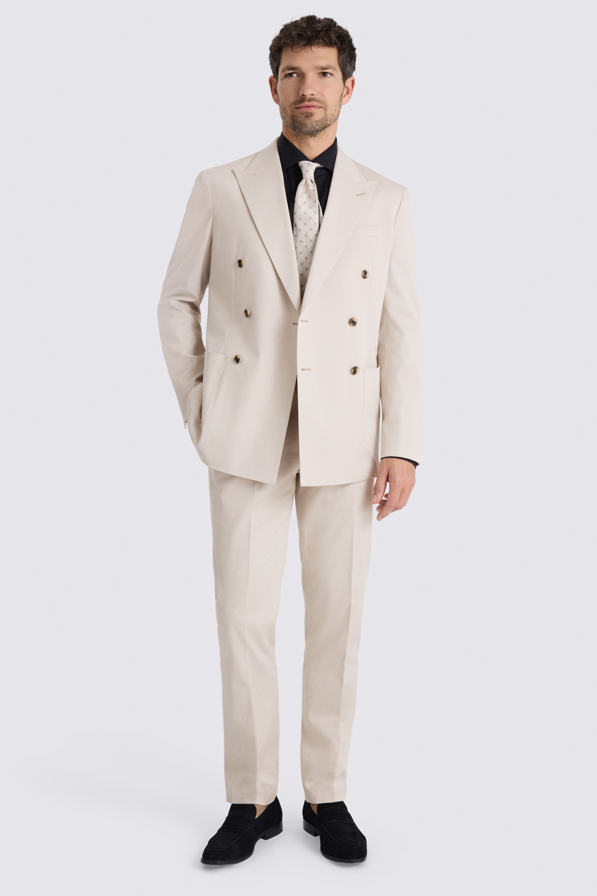 Slim Fit Light Camel Cotton Suit Jacket