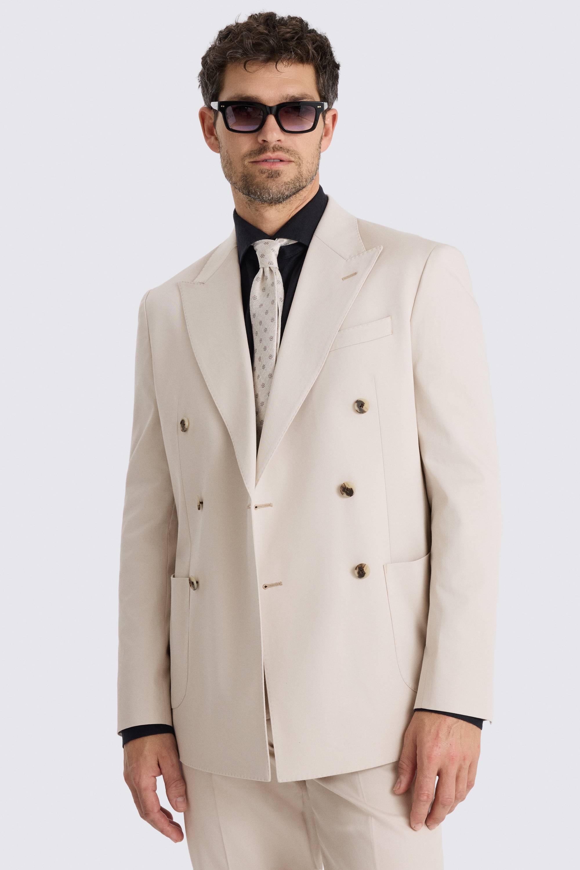 Slim Fit Light Camel Cotton Suit Jacket