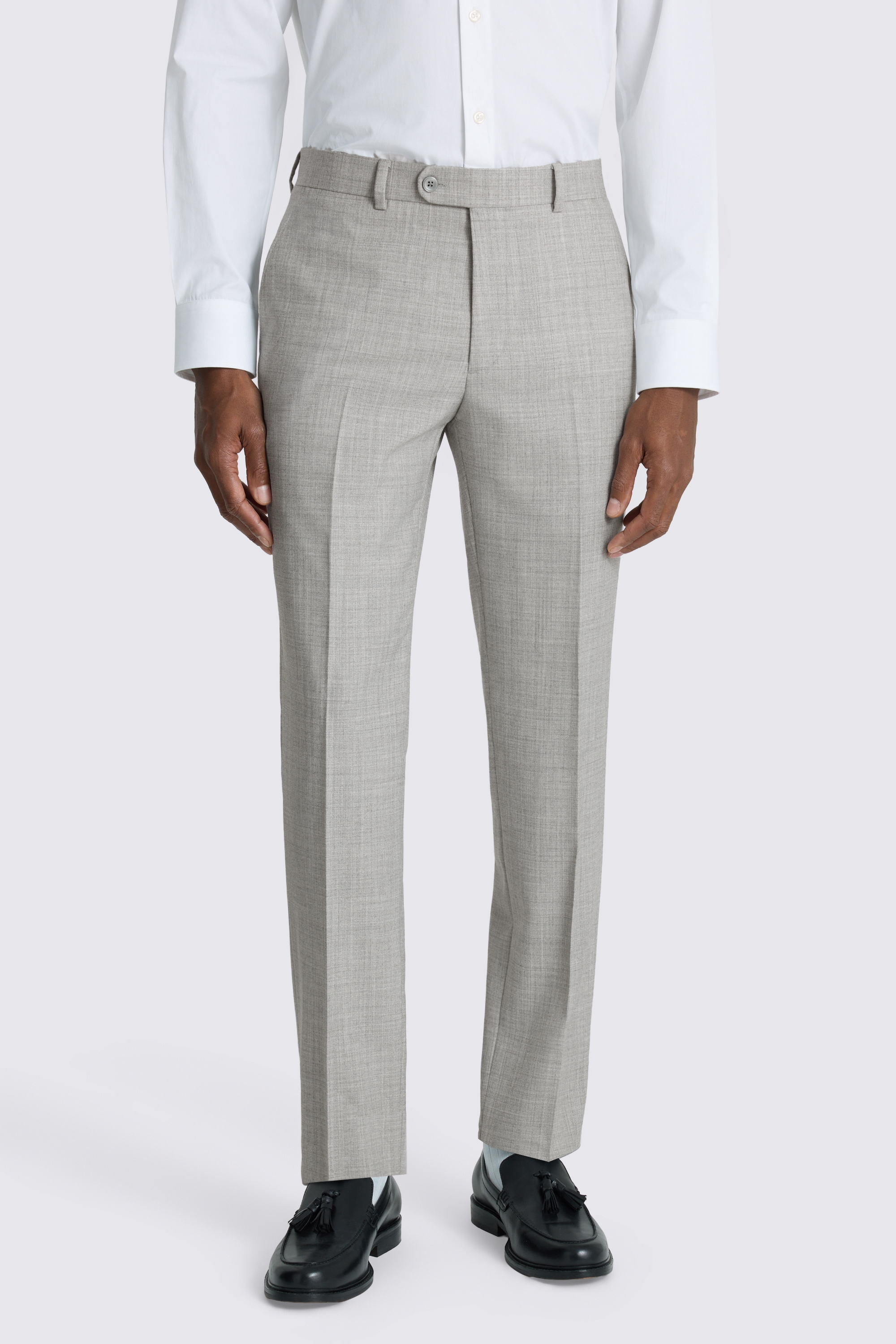 Slim Fit Light Grey Marl Suit