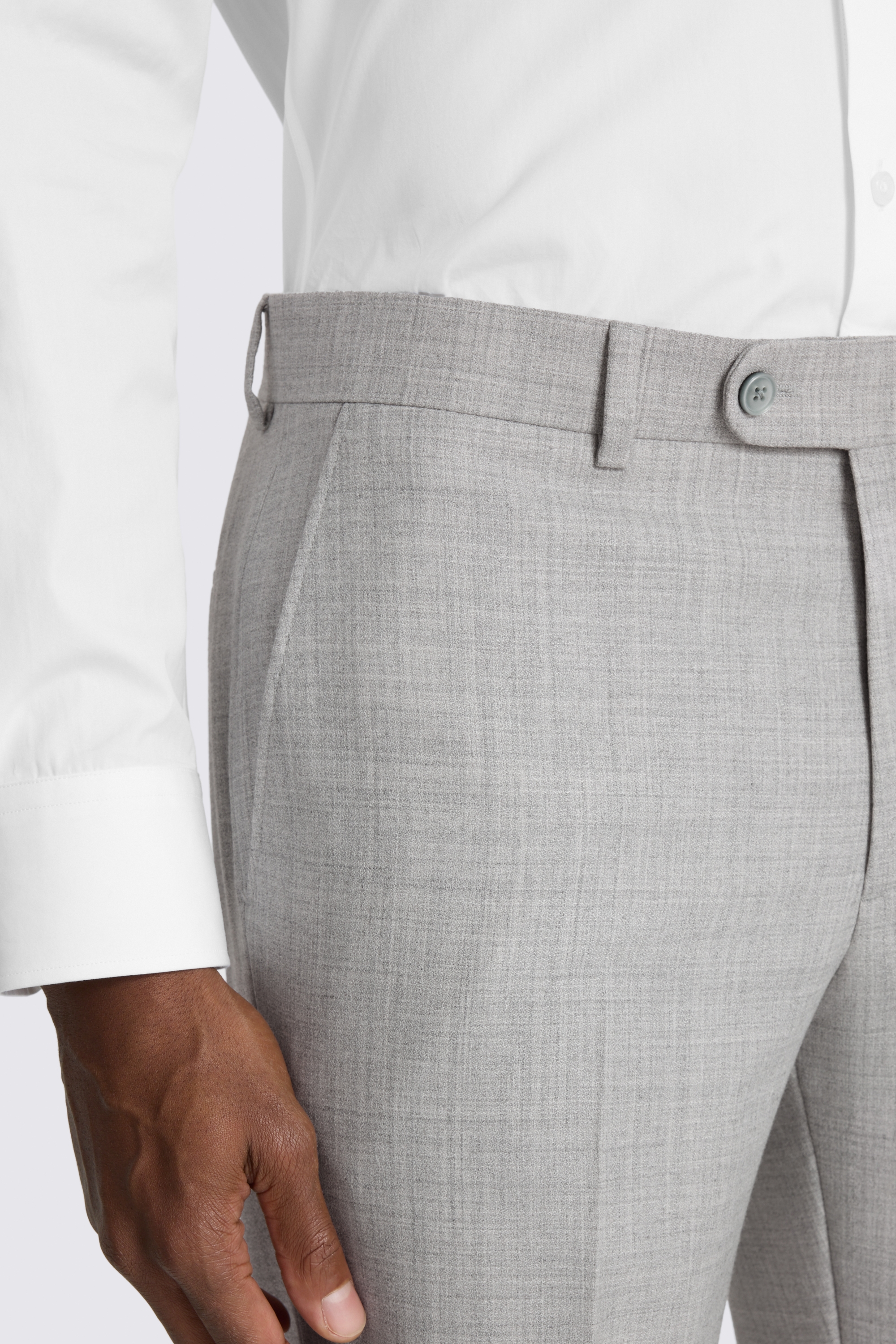 Slim Fit Light Grey Marl Trouser