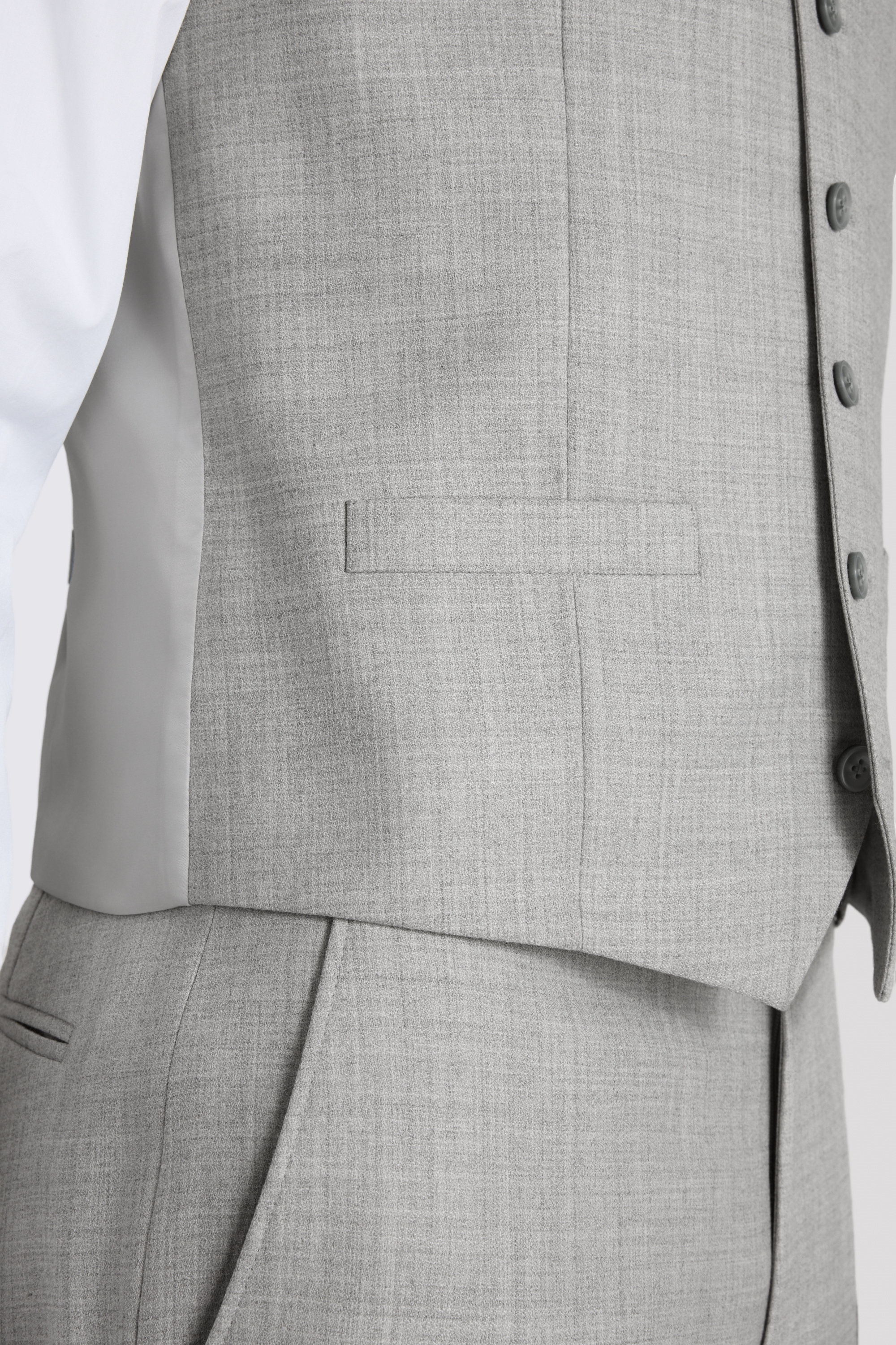 Slim Fit Light Grey Marl Waistcoat 