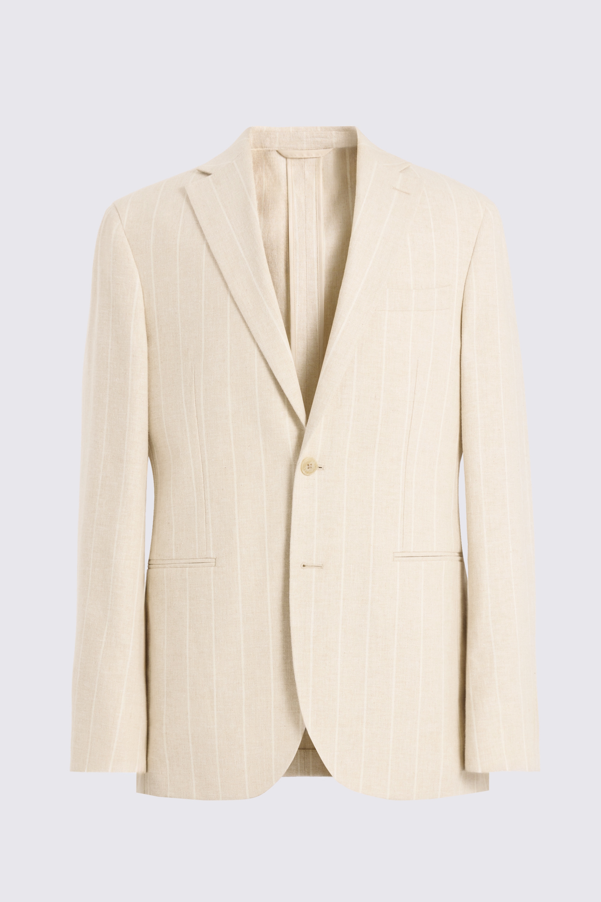 Slim Fit Light Camel Stripe Suit Jacket 