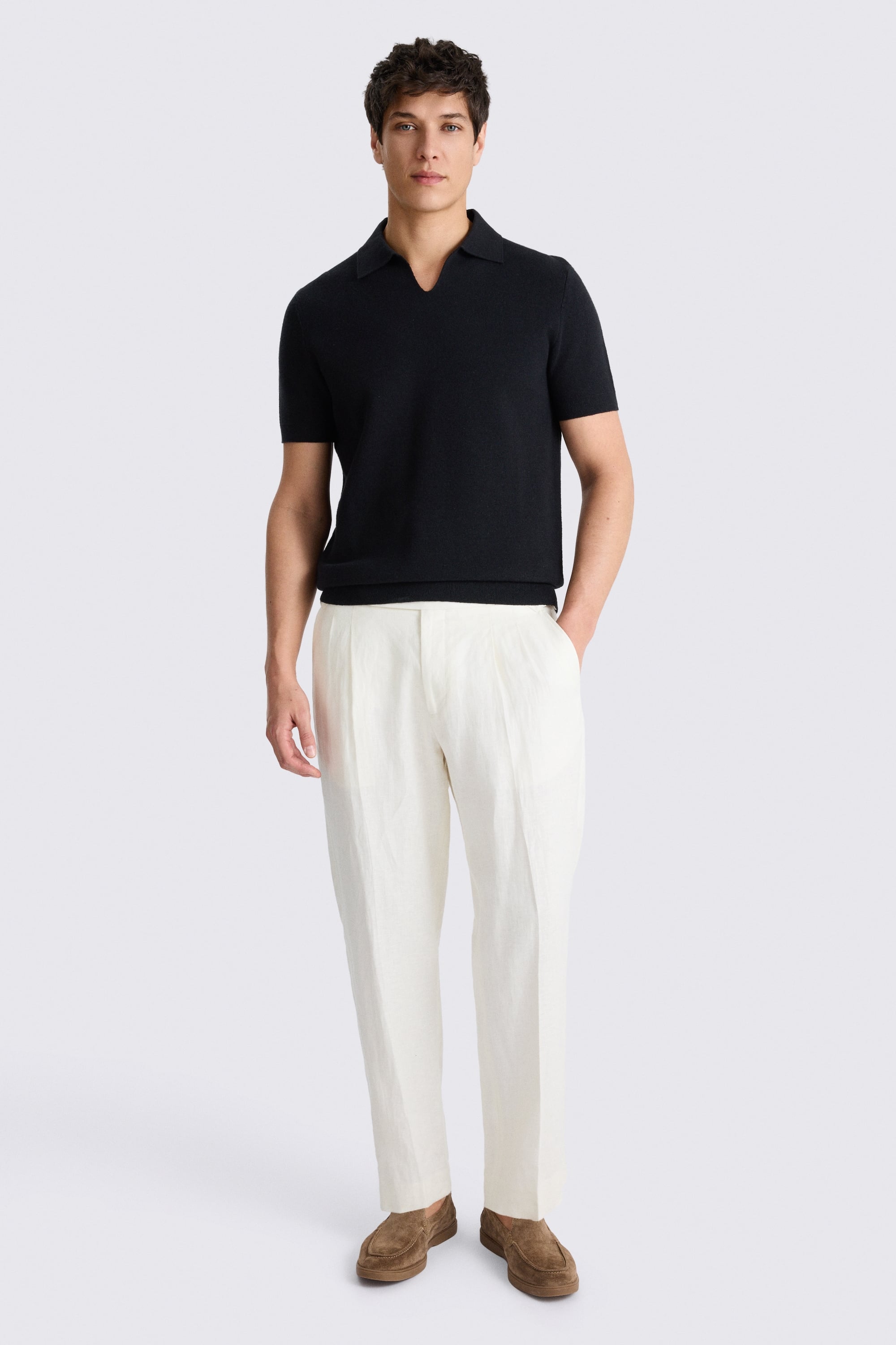 Linen Blend Black Milano Skipper