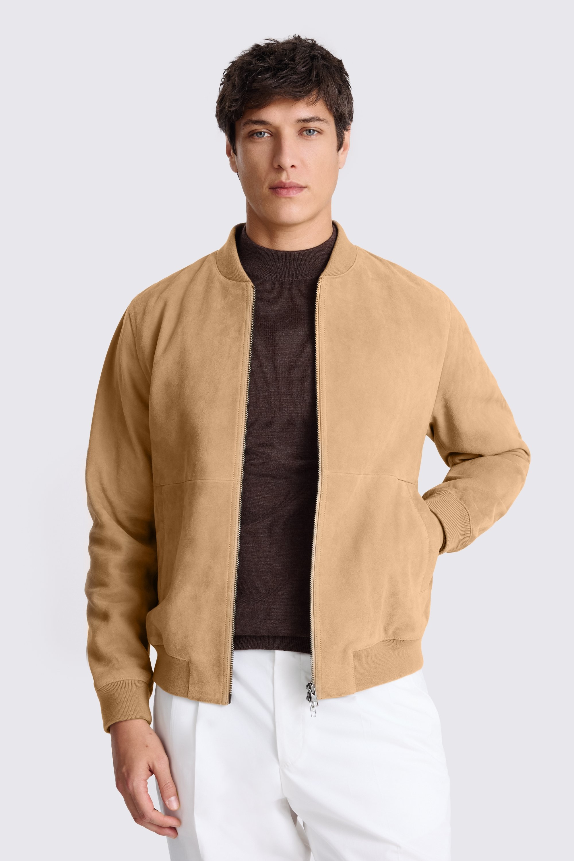 Camel Suede Bomber 
