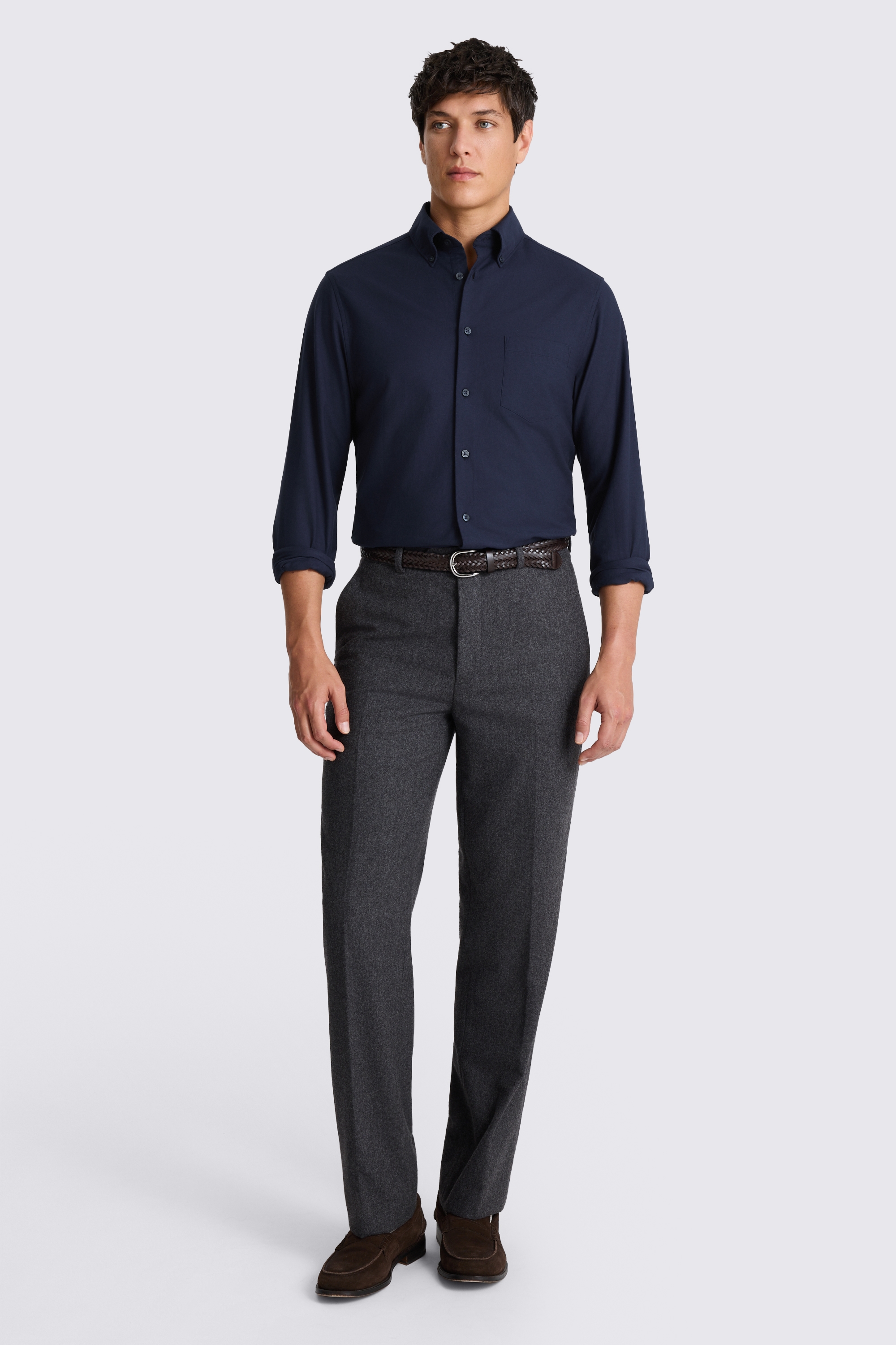 Navy Washed Oxford Shirt