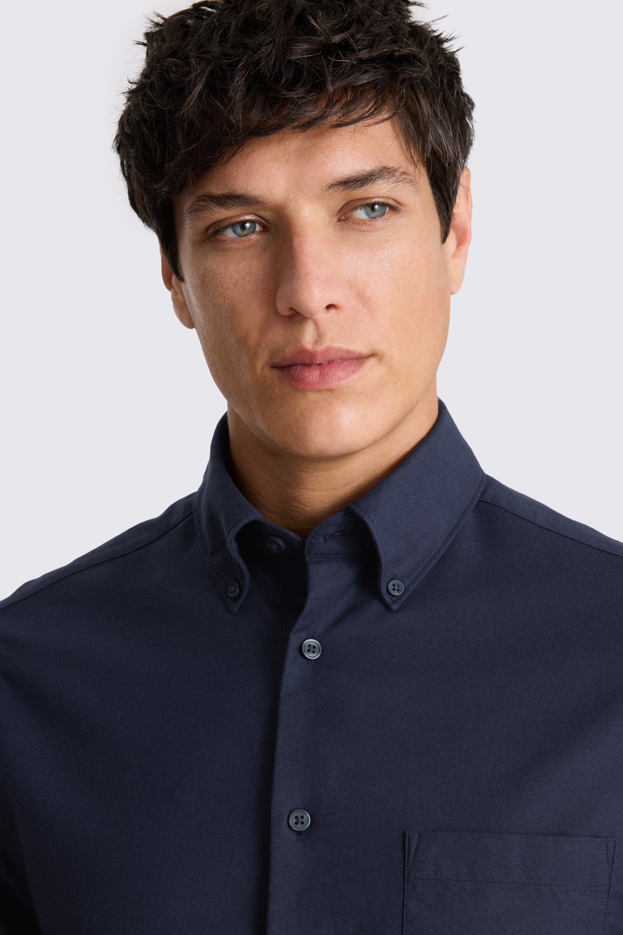 Navy Washed Oxford Shirt