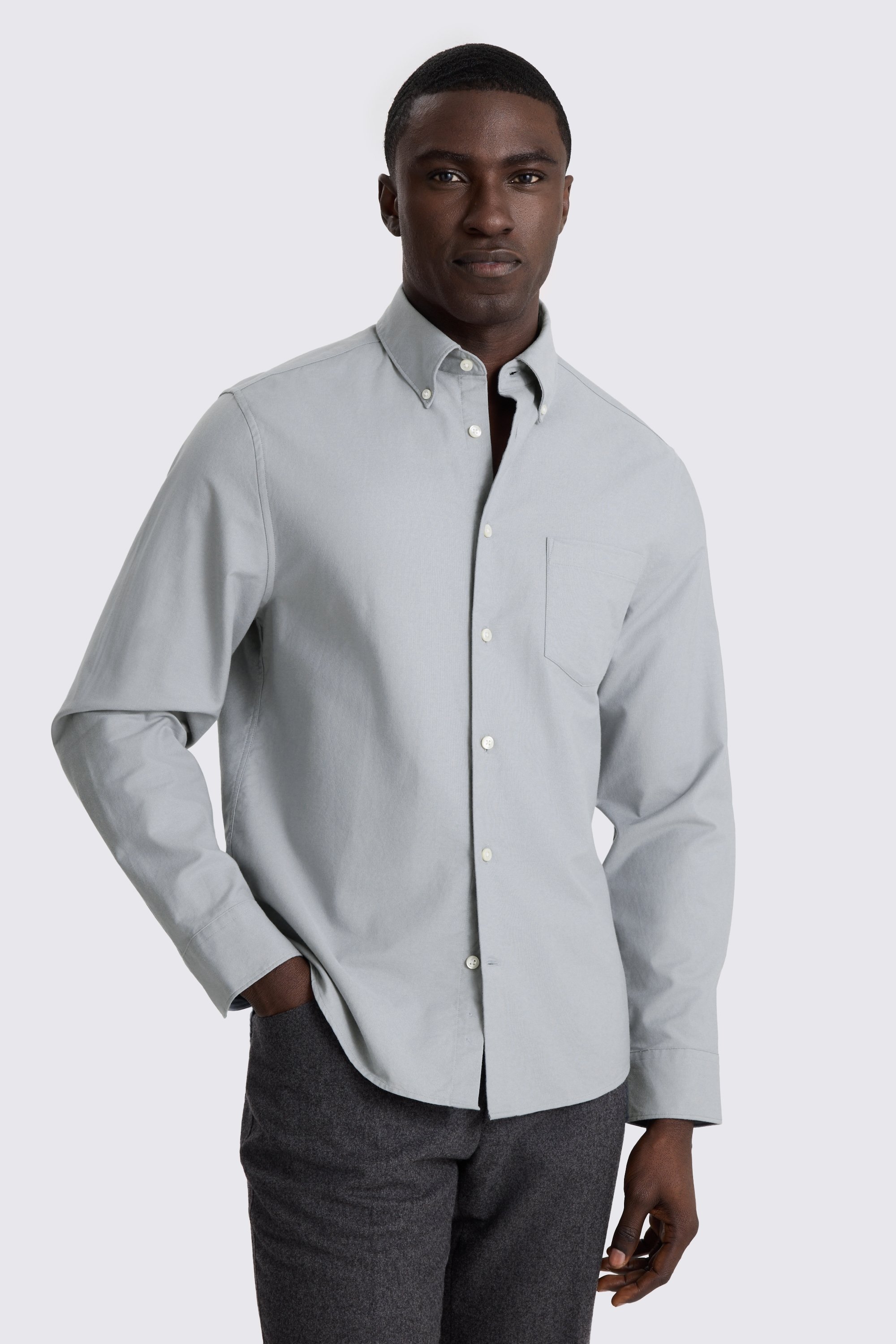 Mid Blue Washed Oxford Shirt