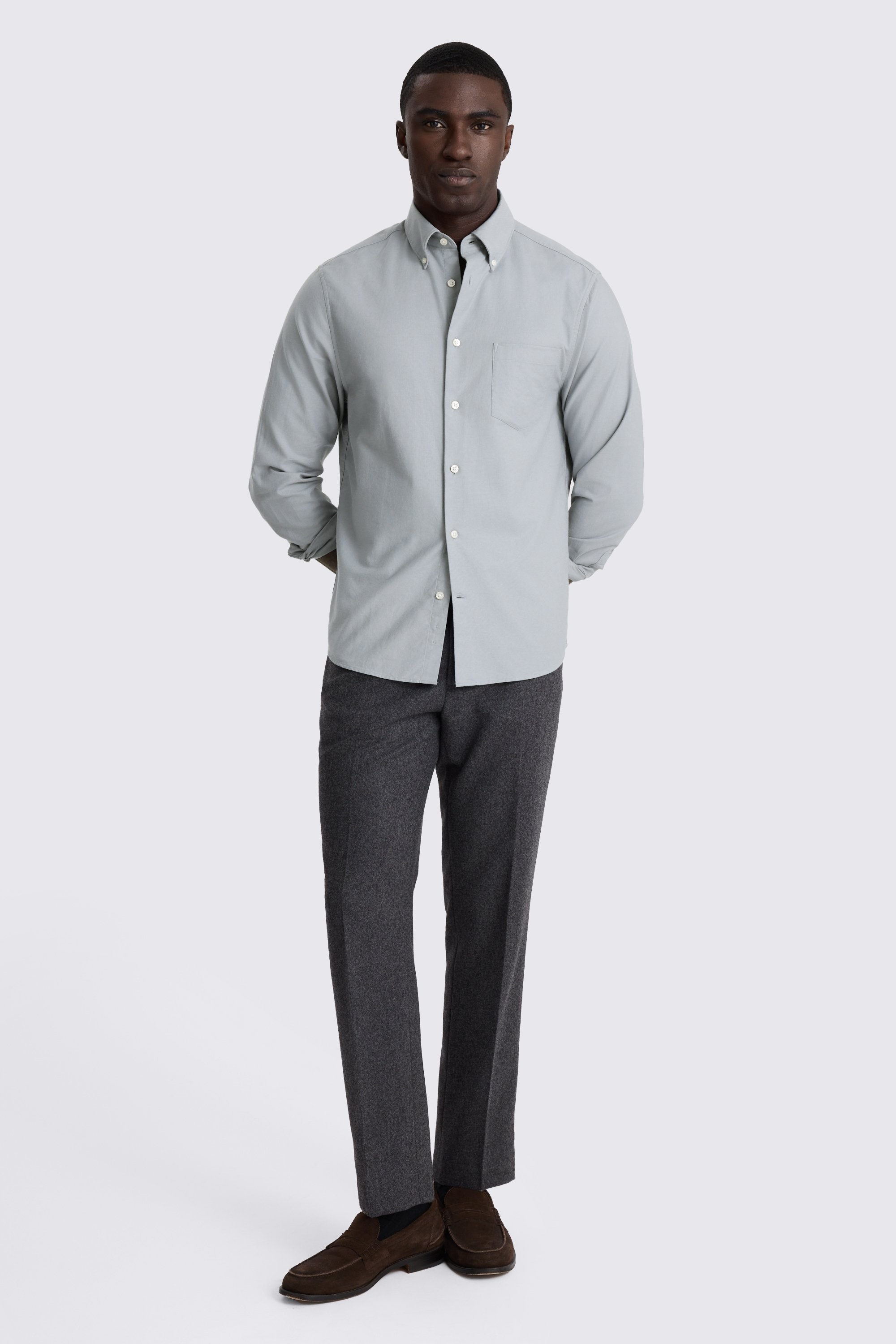 Mid Blue Washed Oxford Shirt