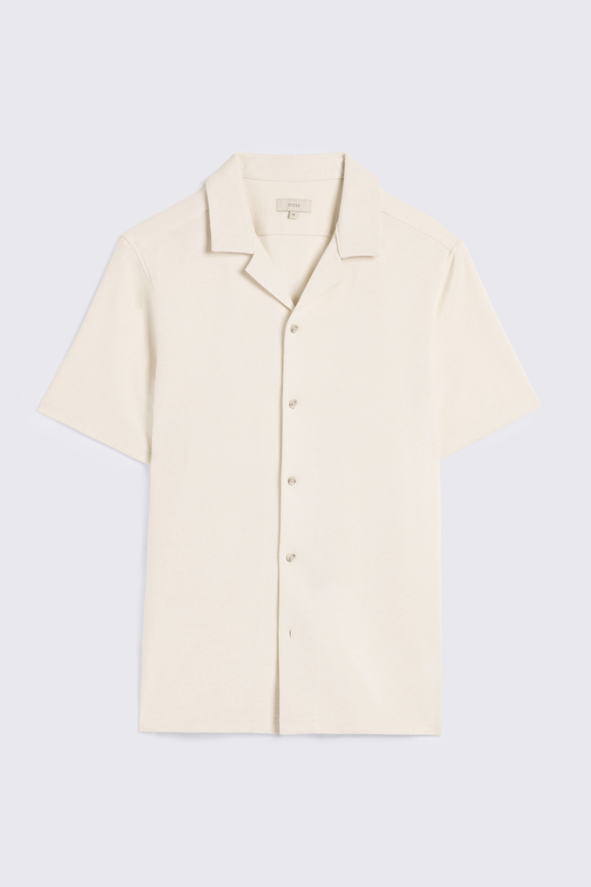 Ecru Knitted Cuban Collar Shirt