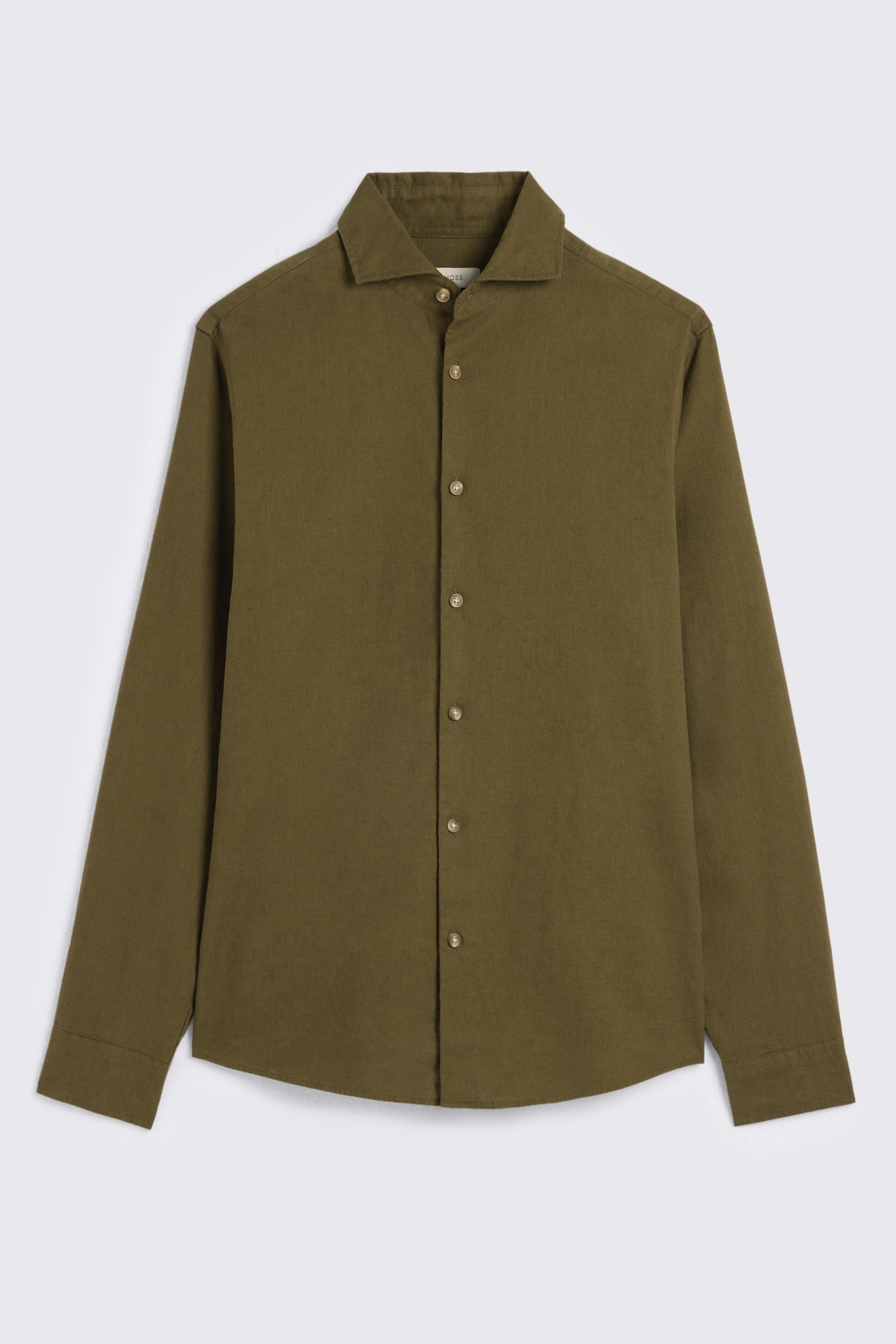 Dark Olive Cotton Linen Shirt