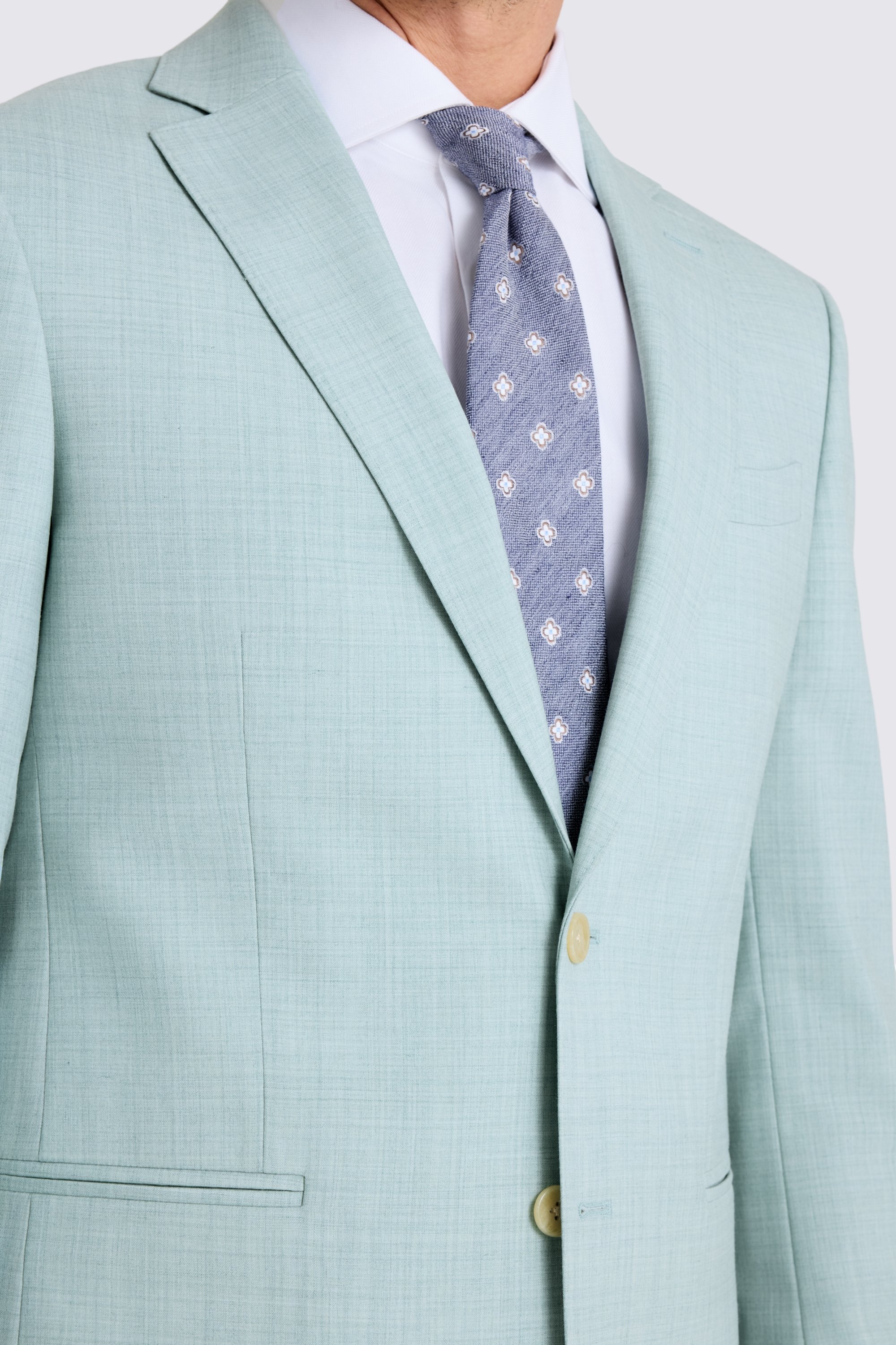 Slim Fit Aqua Marl Suit