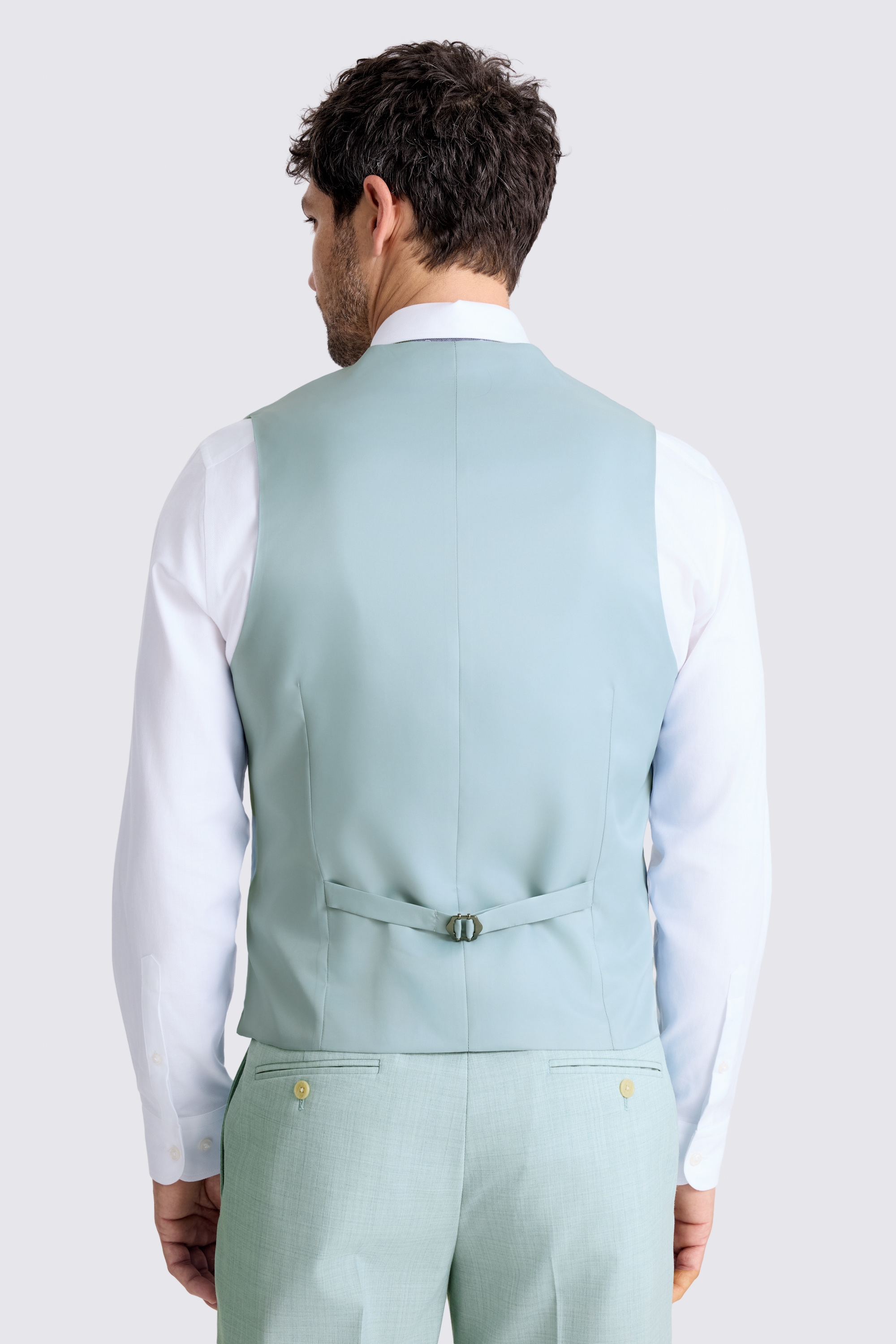 Slim Fit Aqua Marl Waistcoat