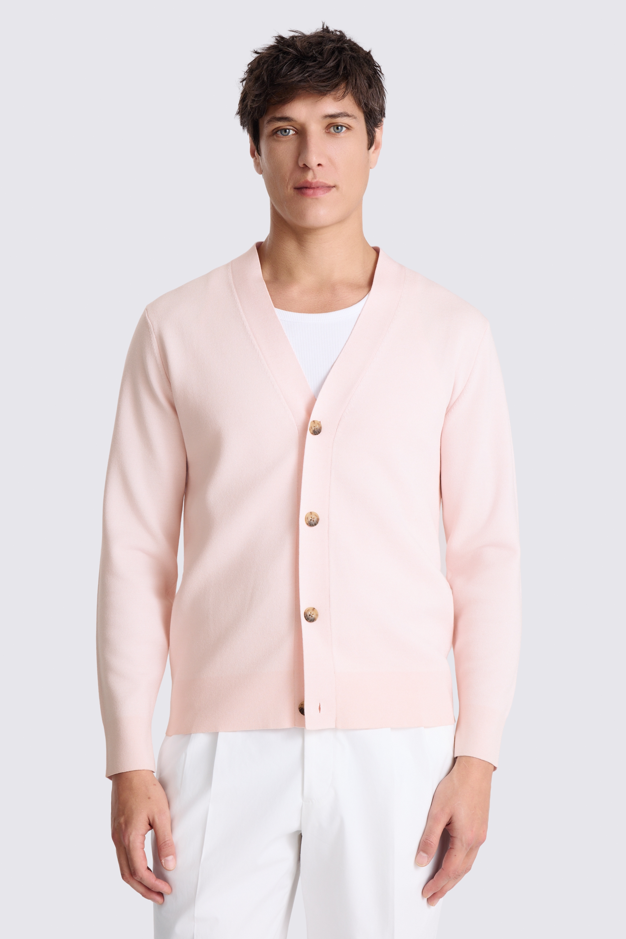 Light Pink Four Button Cardigan