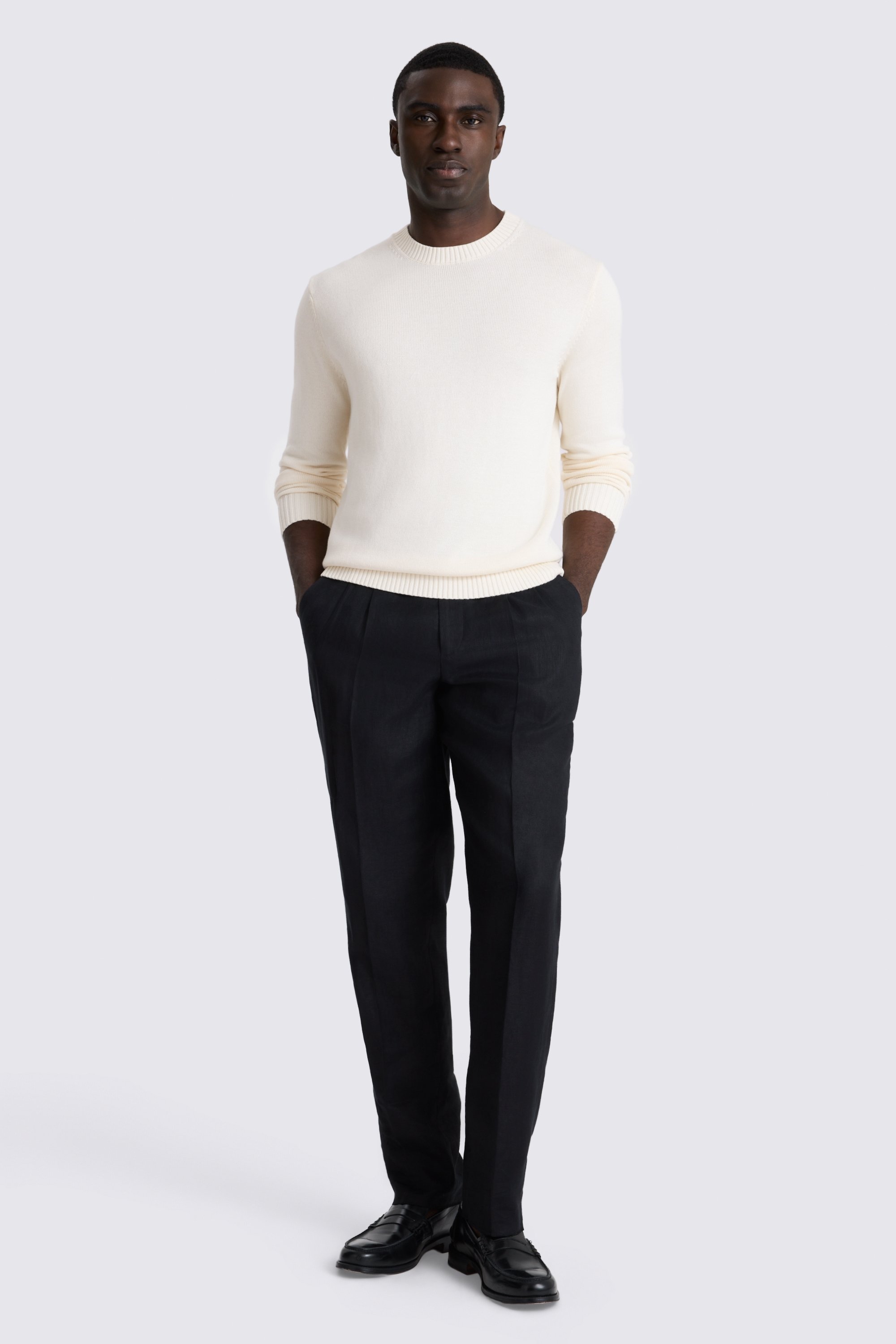 Off-White Cotton Crew Neck Jumper