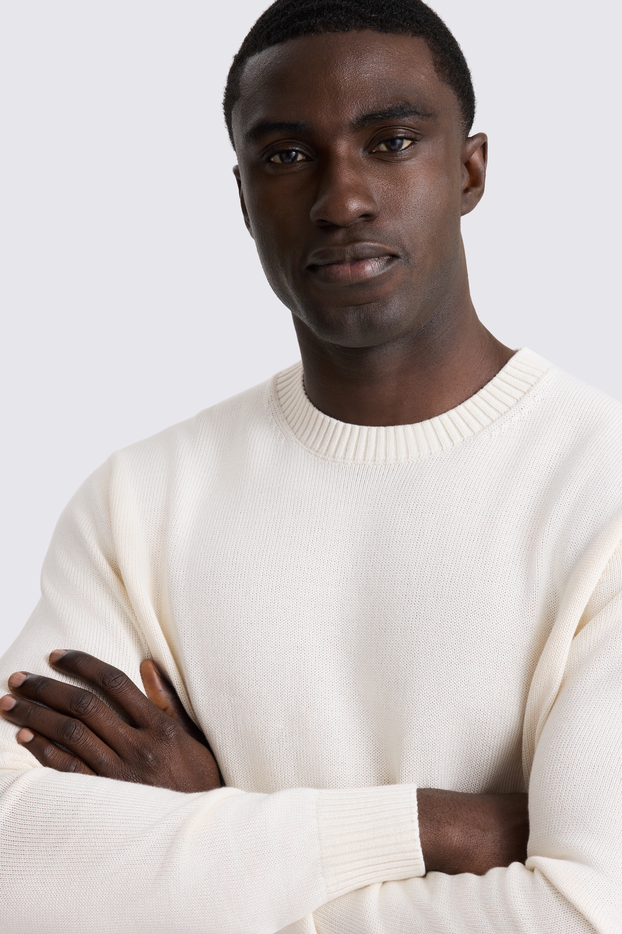 Off-White Cotton Crew Neck Jumper