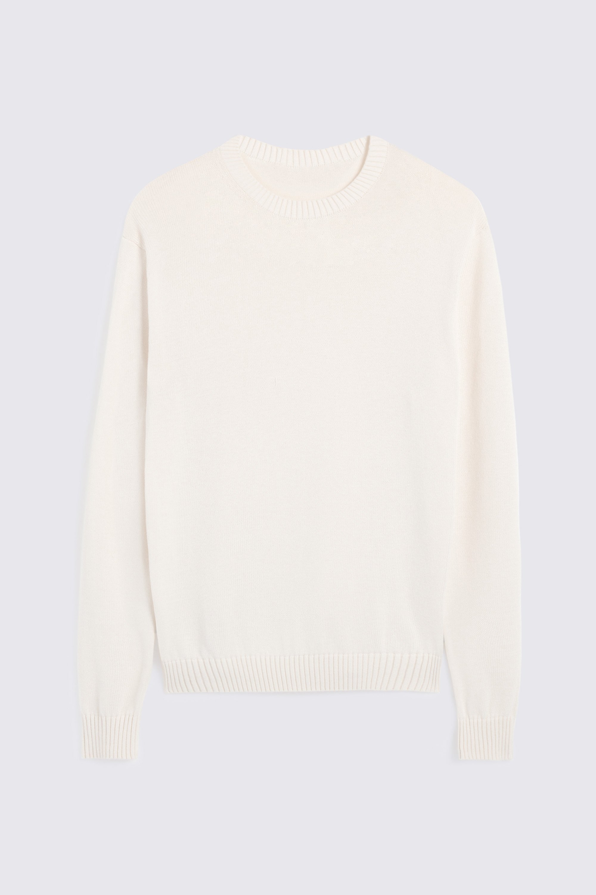 Off-White Cotton Crew Neck Jumper