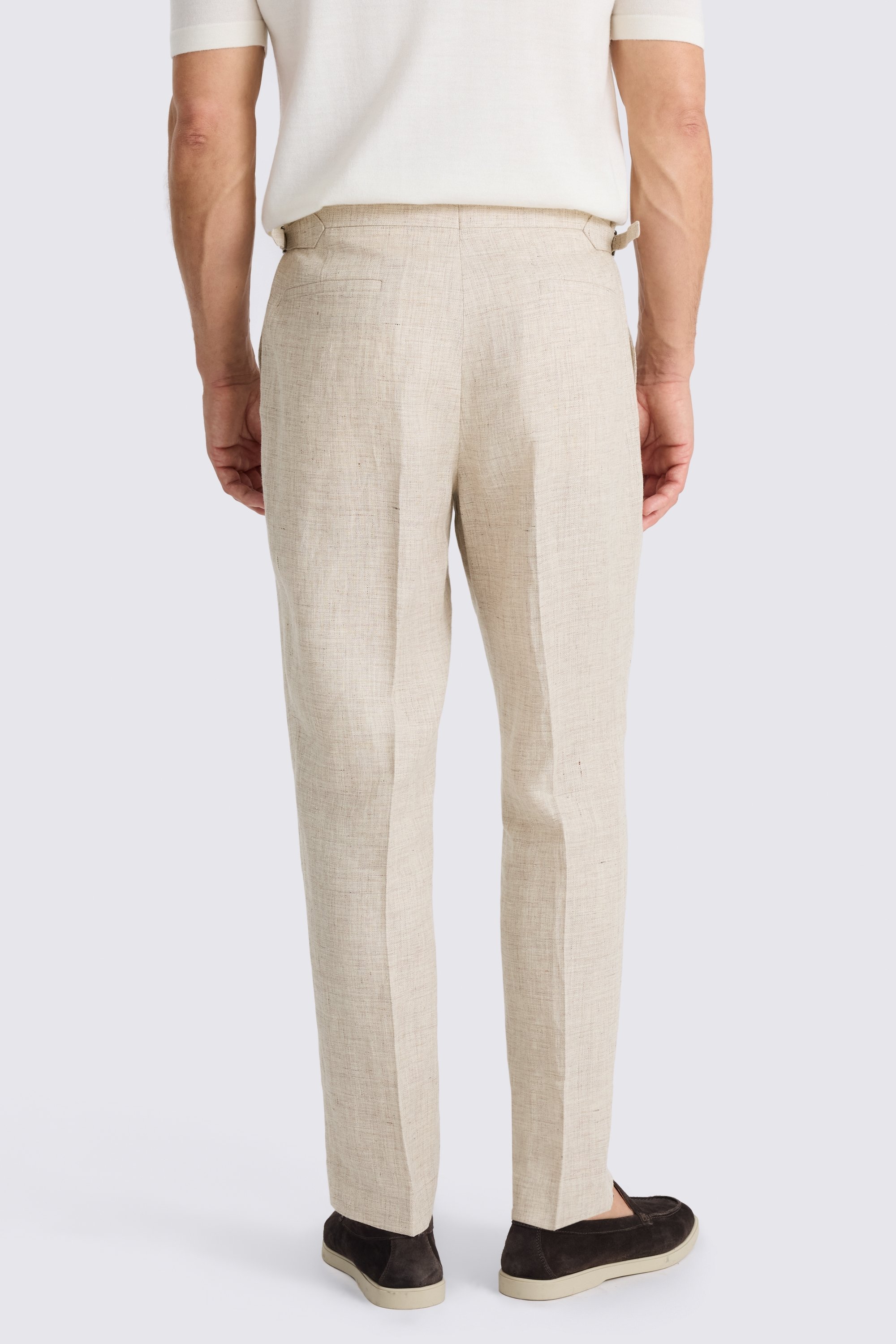 Neutral Delave Pleated Trouser