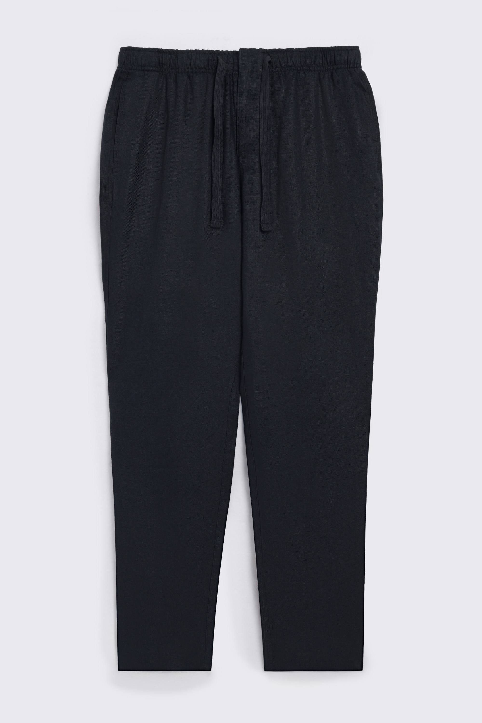 Navy Linen Drawstring Pants