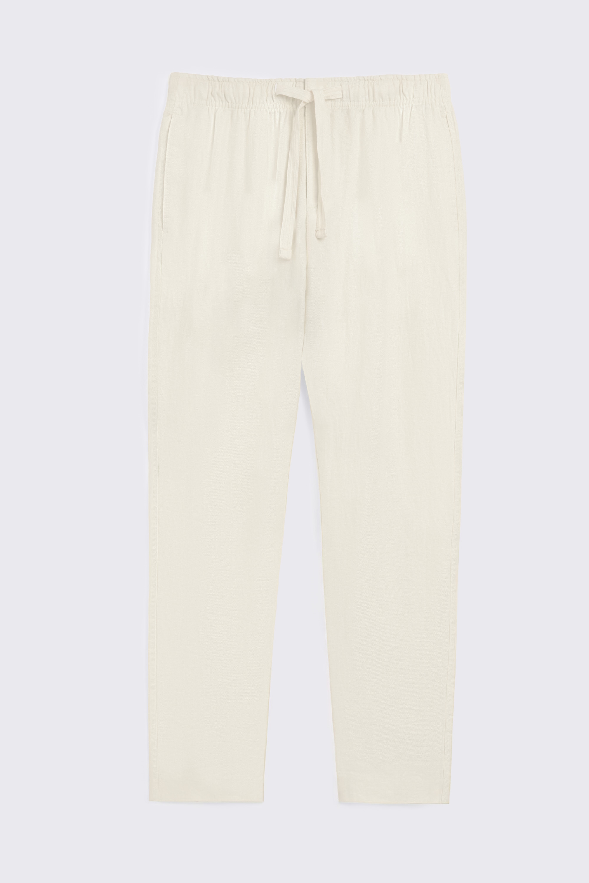 Off White Linen Drawstring Pants