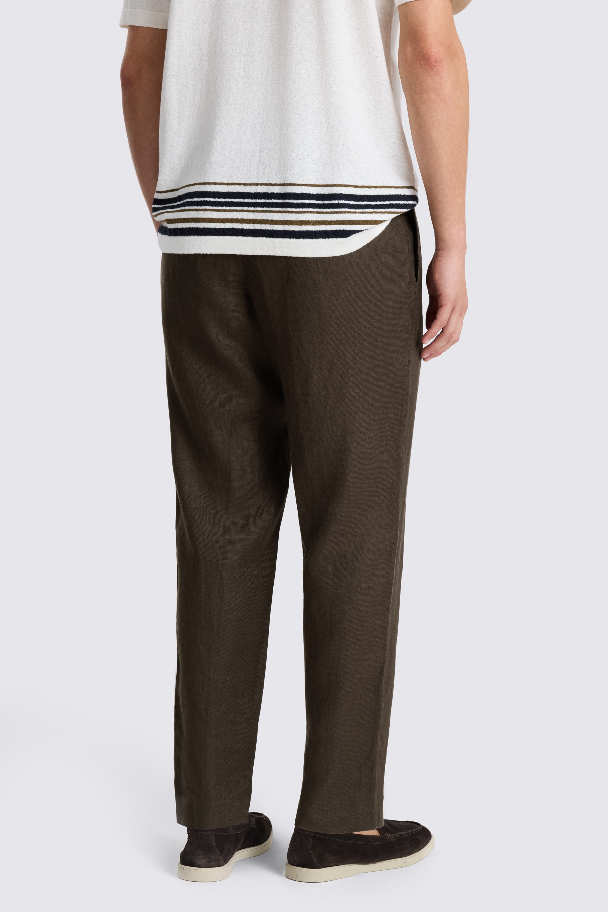 Navy Linen Drawstring Trouser