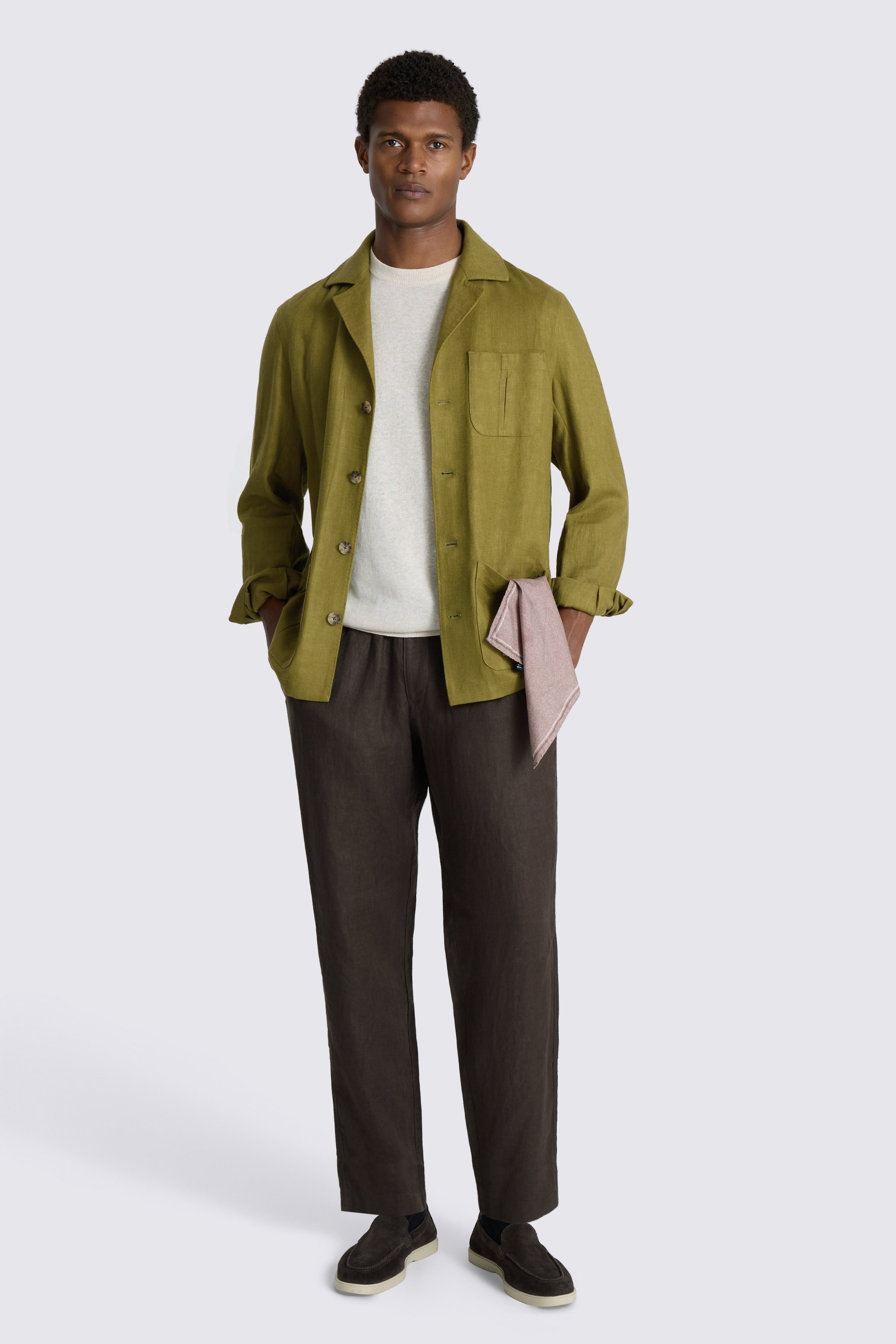 Lime Twill Linen Shacket 
