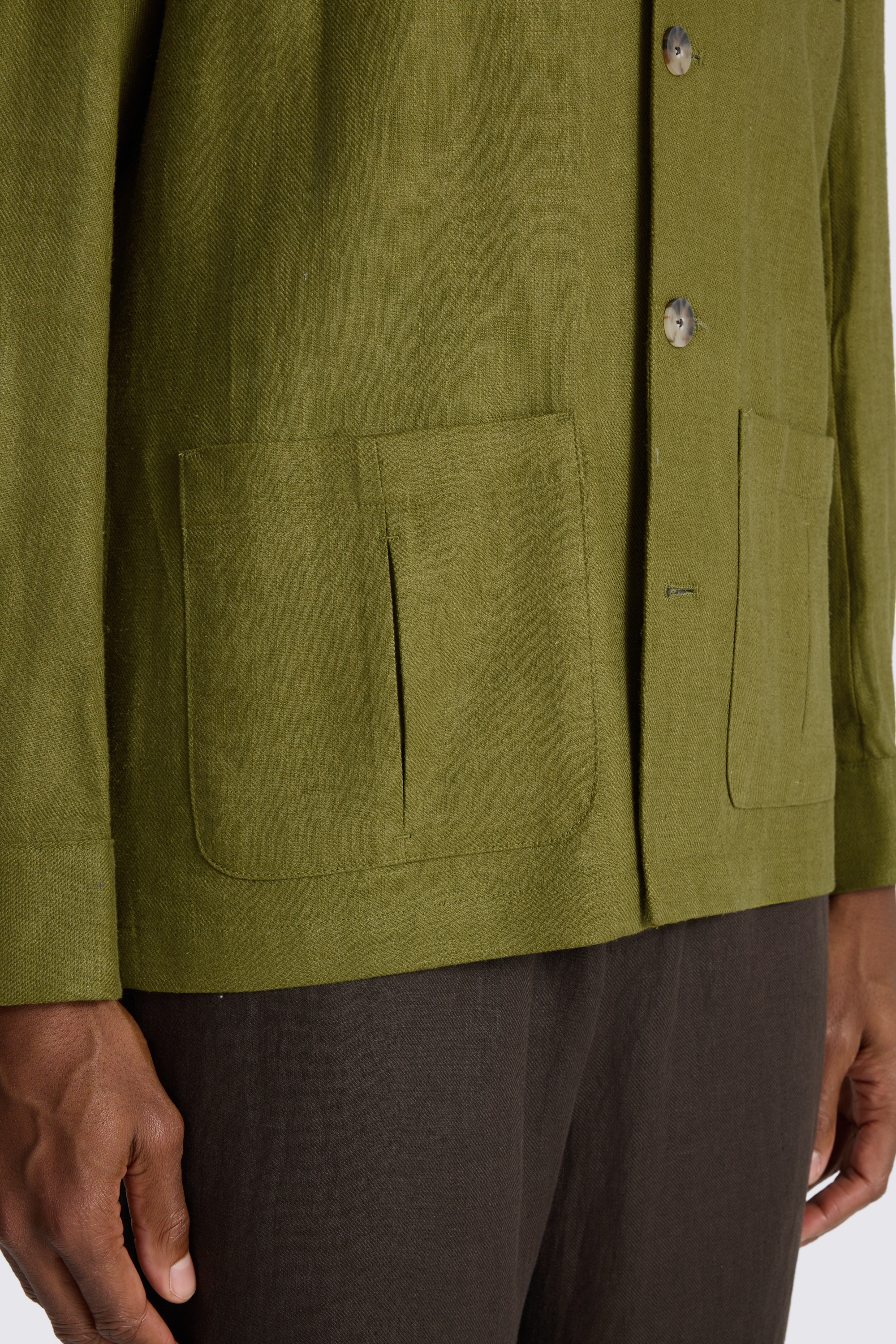 Lime Twill Linen Shacket 