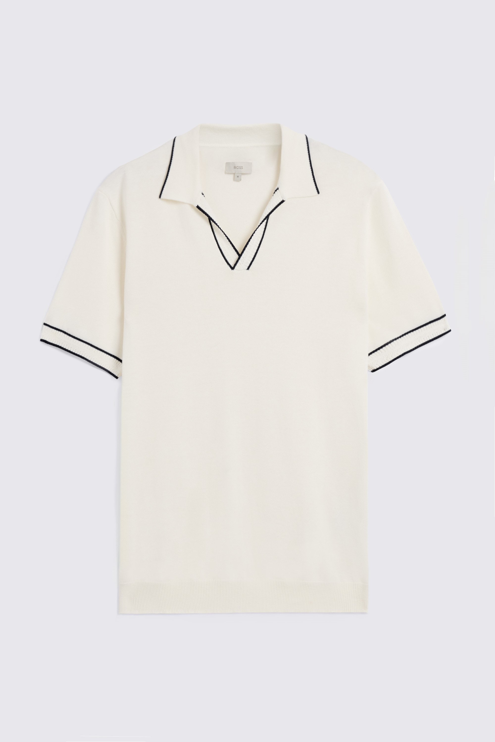 Off White Contrast Placket Cotton Skipper