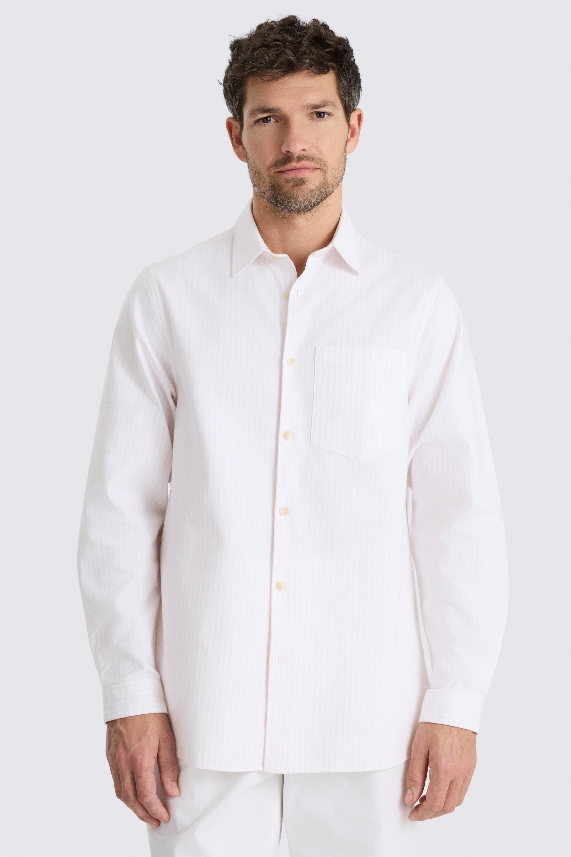 Pink Stripe Relaxed Oxford Shirt