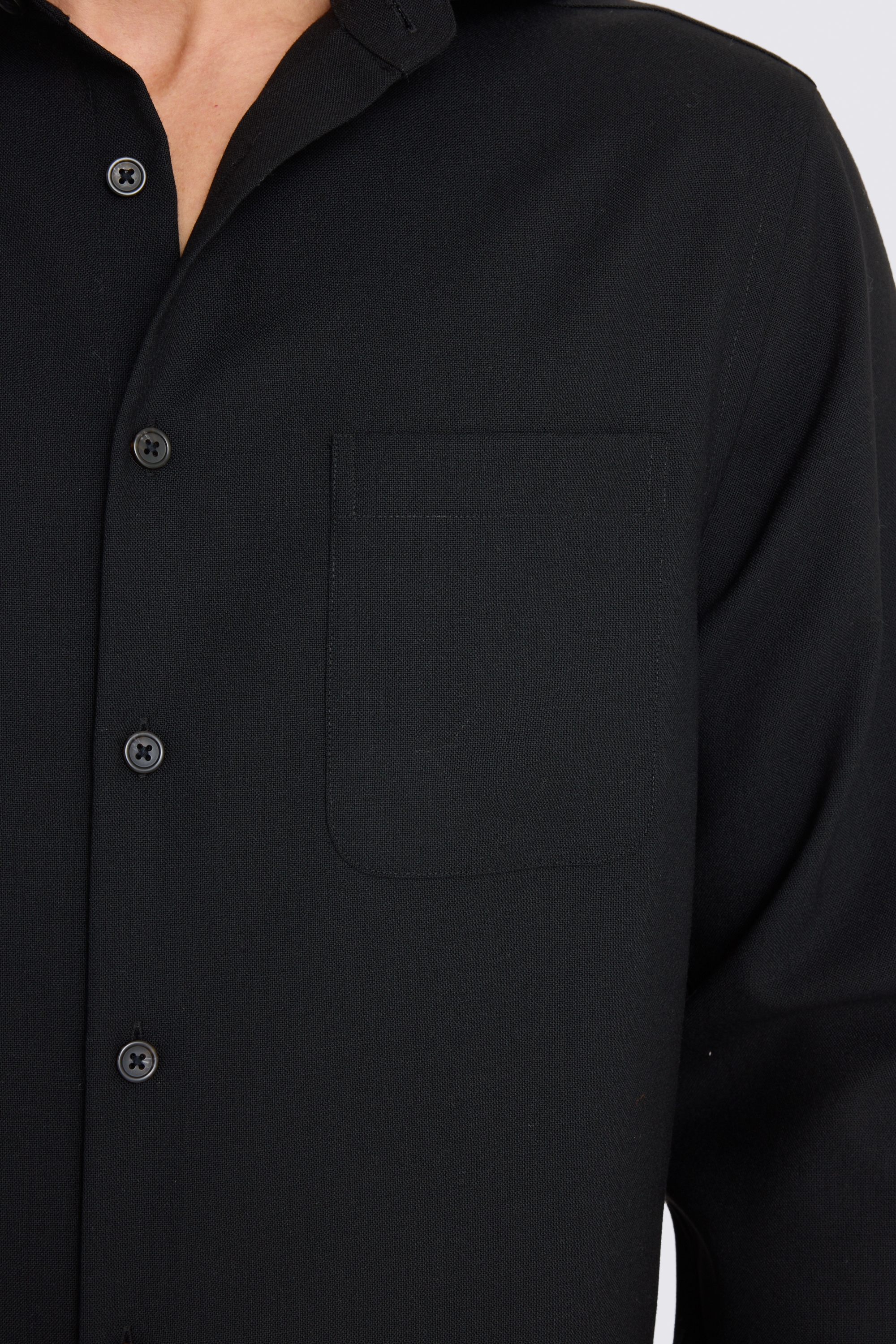 Black Tropical Wool Overshirt