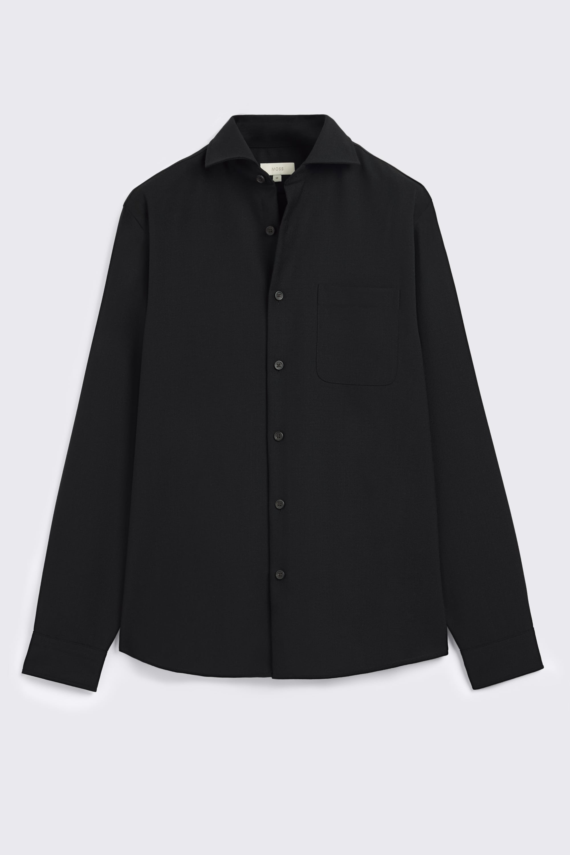Black Tropical Wool Overshirt