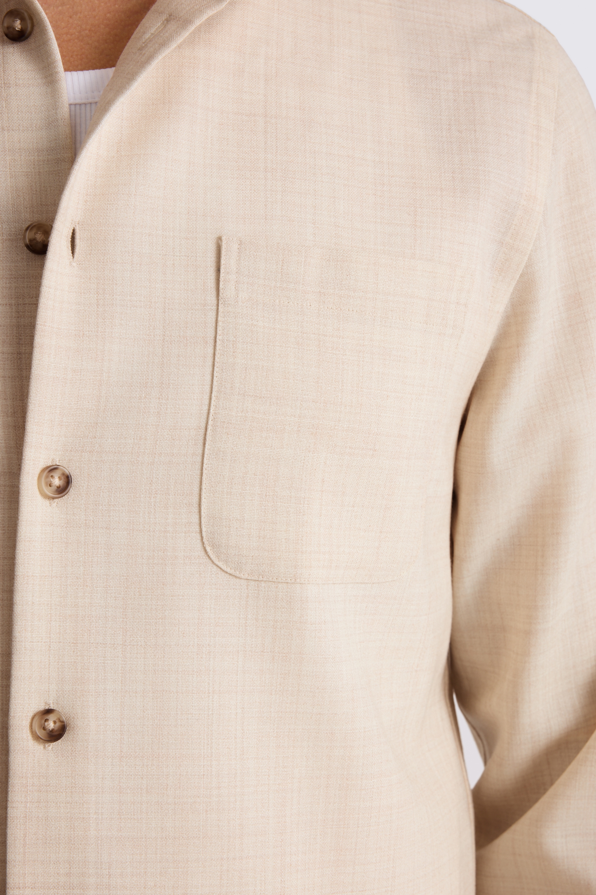 Neutral Tropical Wool Overshirt