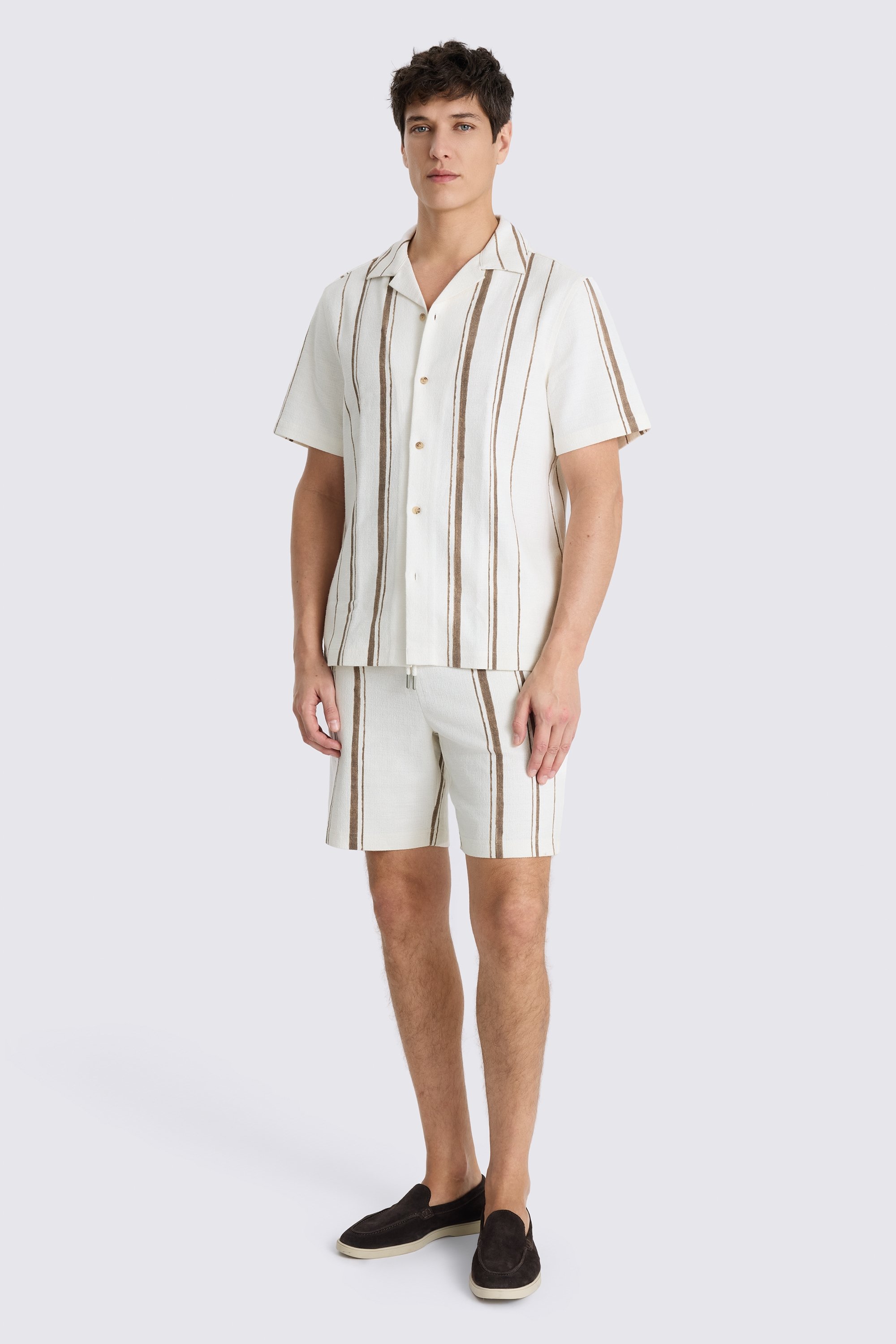 Taupe Cuban Stripe Shirt