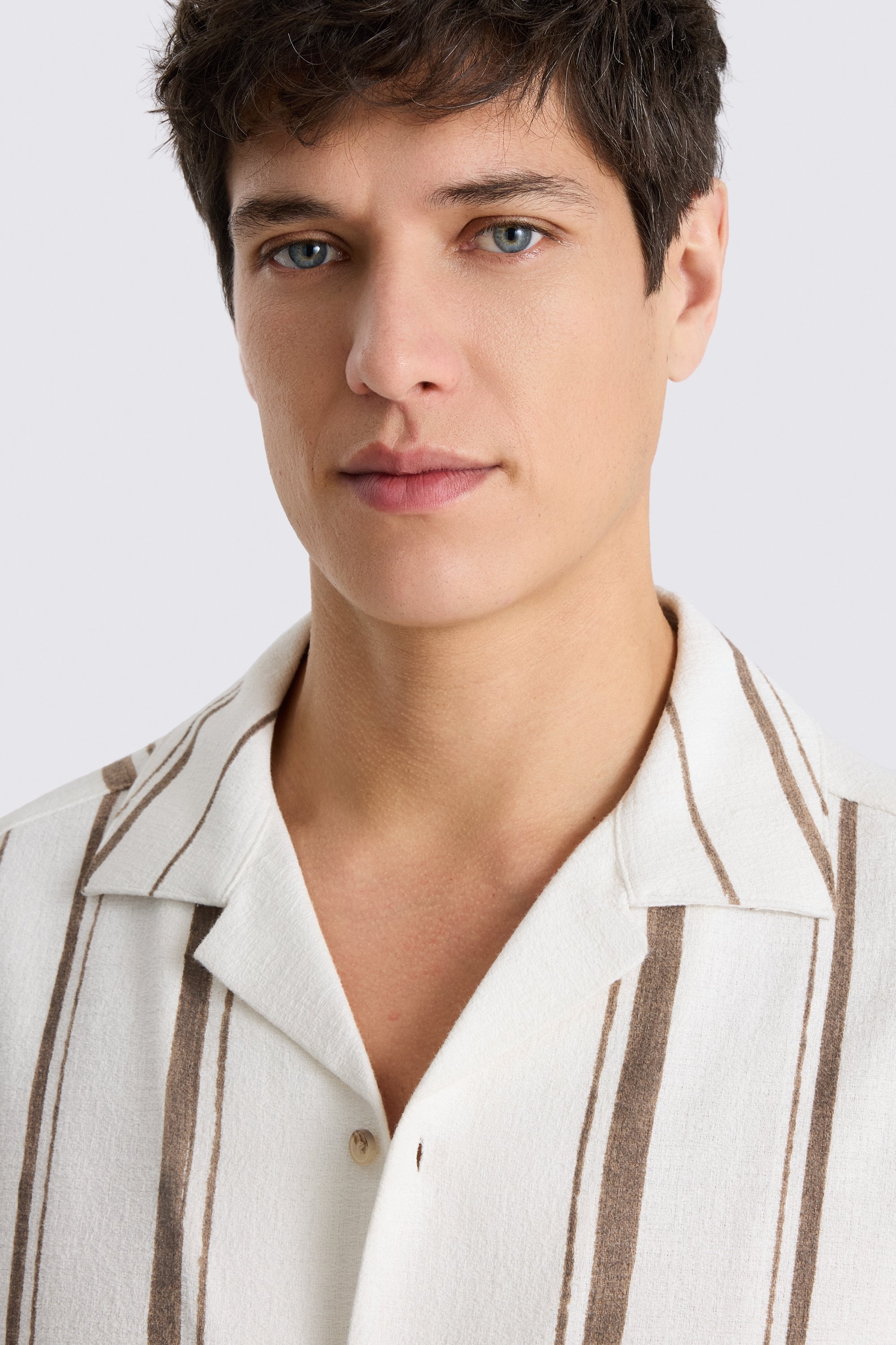 Taupe Cuban Stripe Shirt