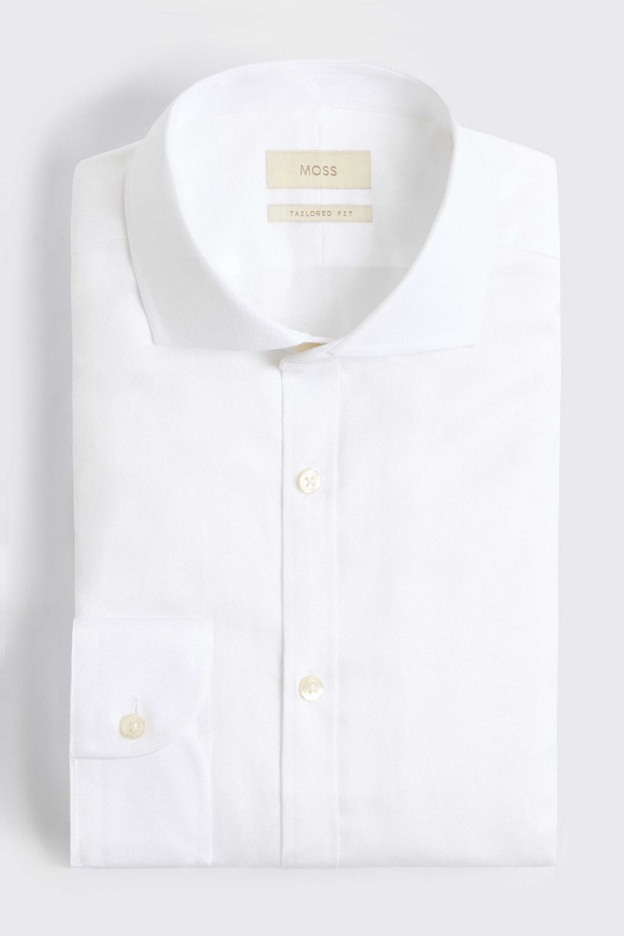 Tailored Fit White Twill Shirt
