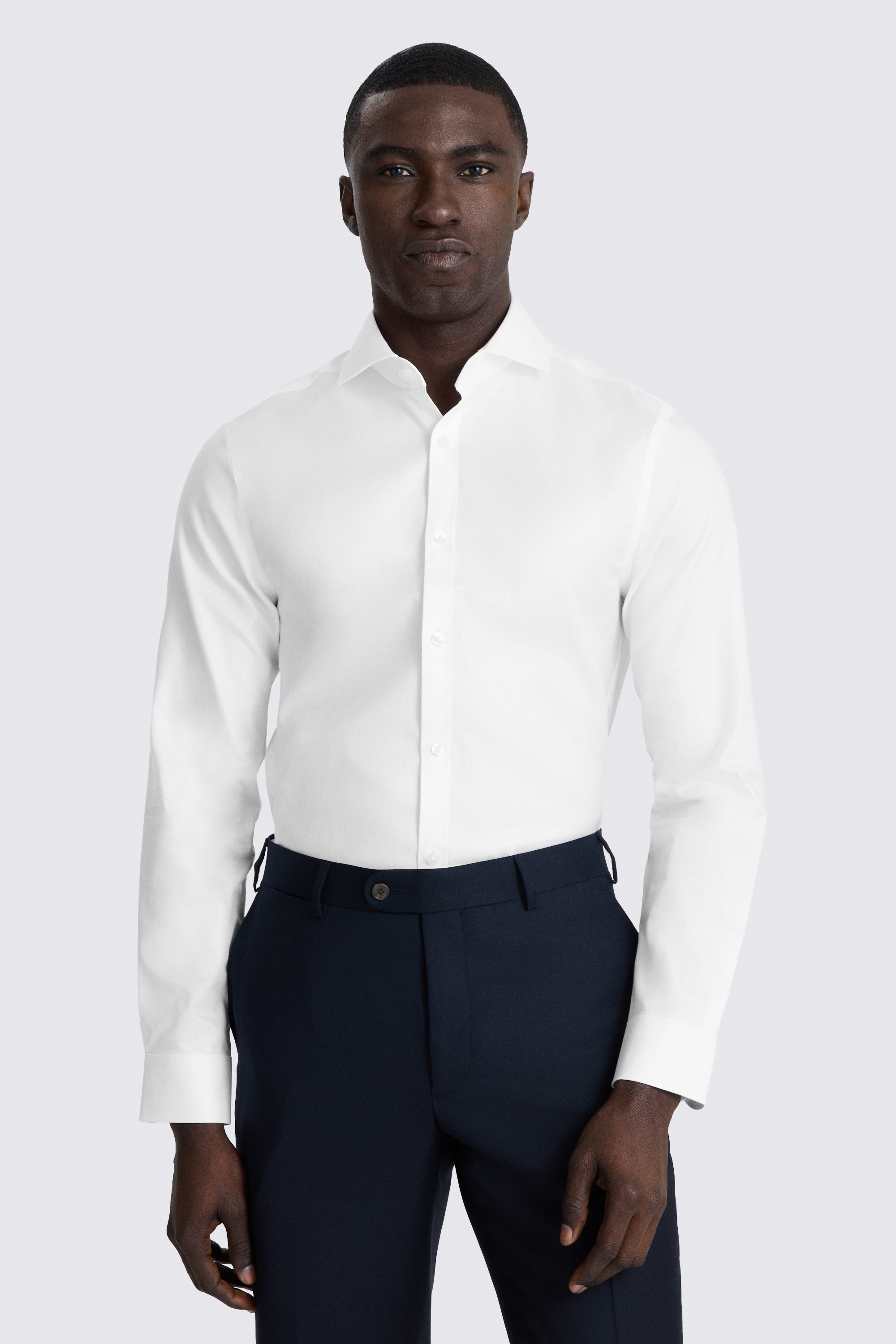 Slim Fit White Twill Shirt