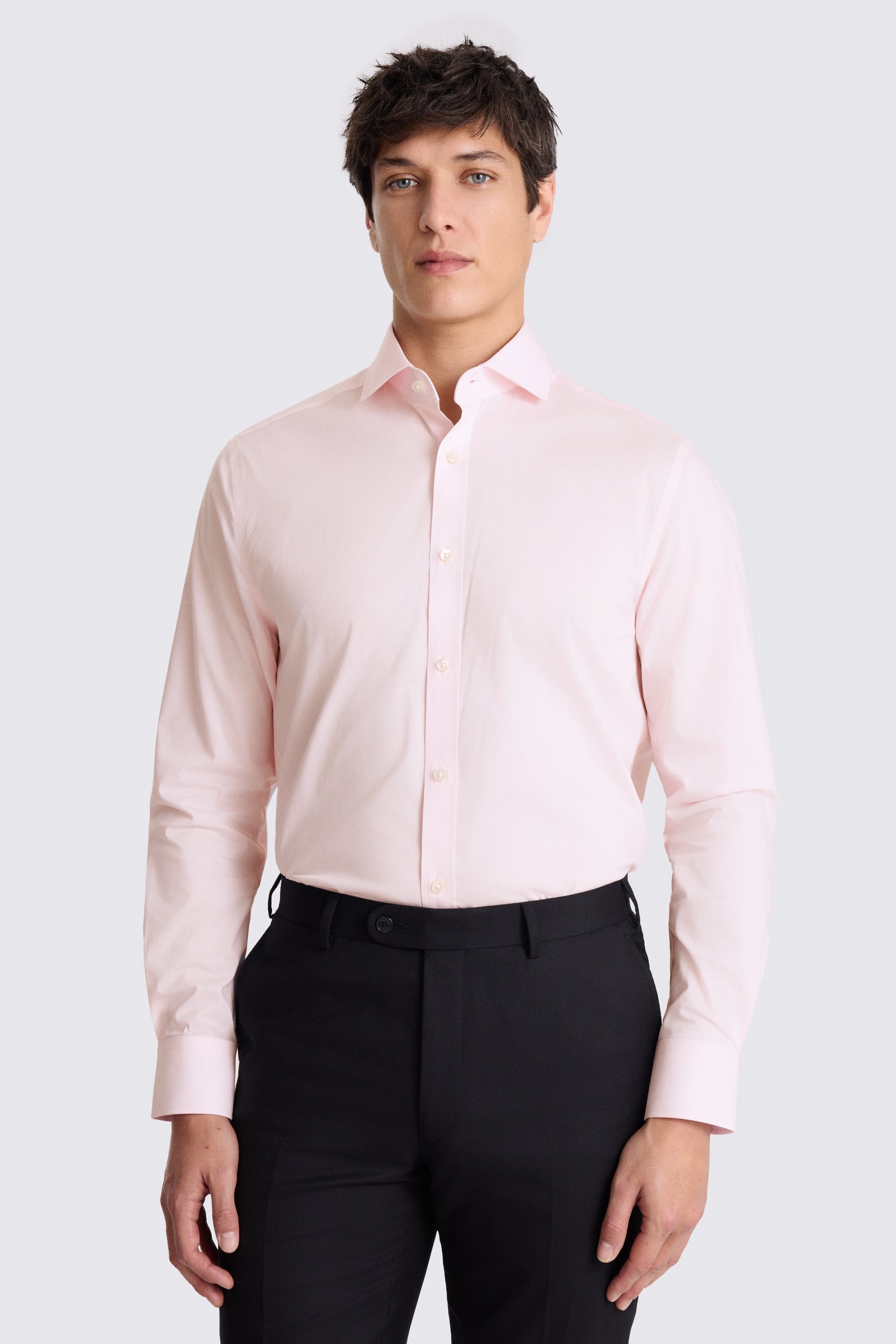 Tailored Fit Pink Stretch Shirt