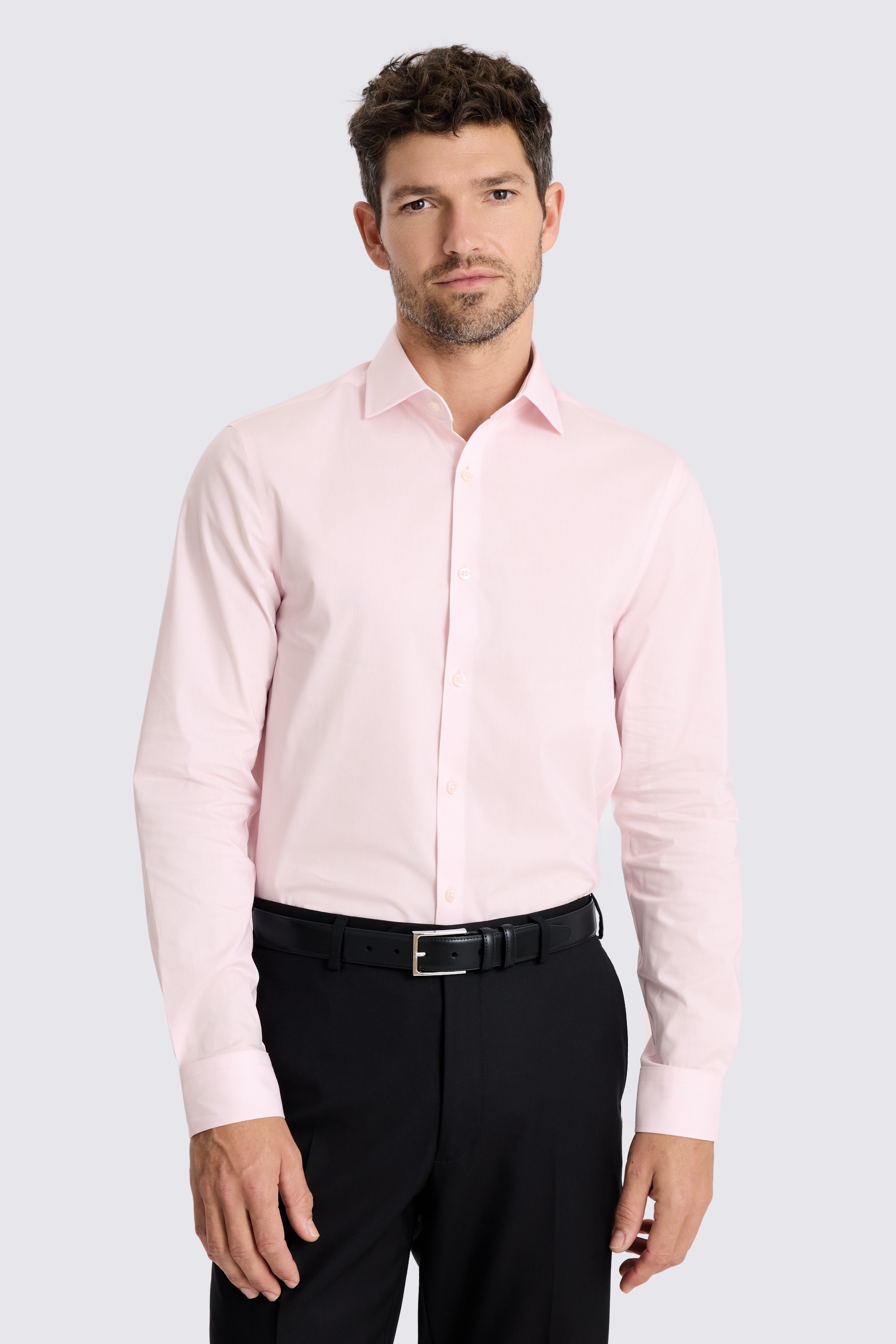 Slim Fit Pink Stretch Shirt 