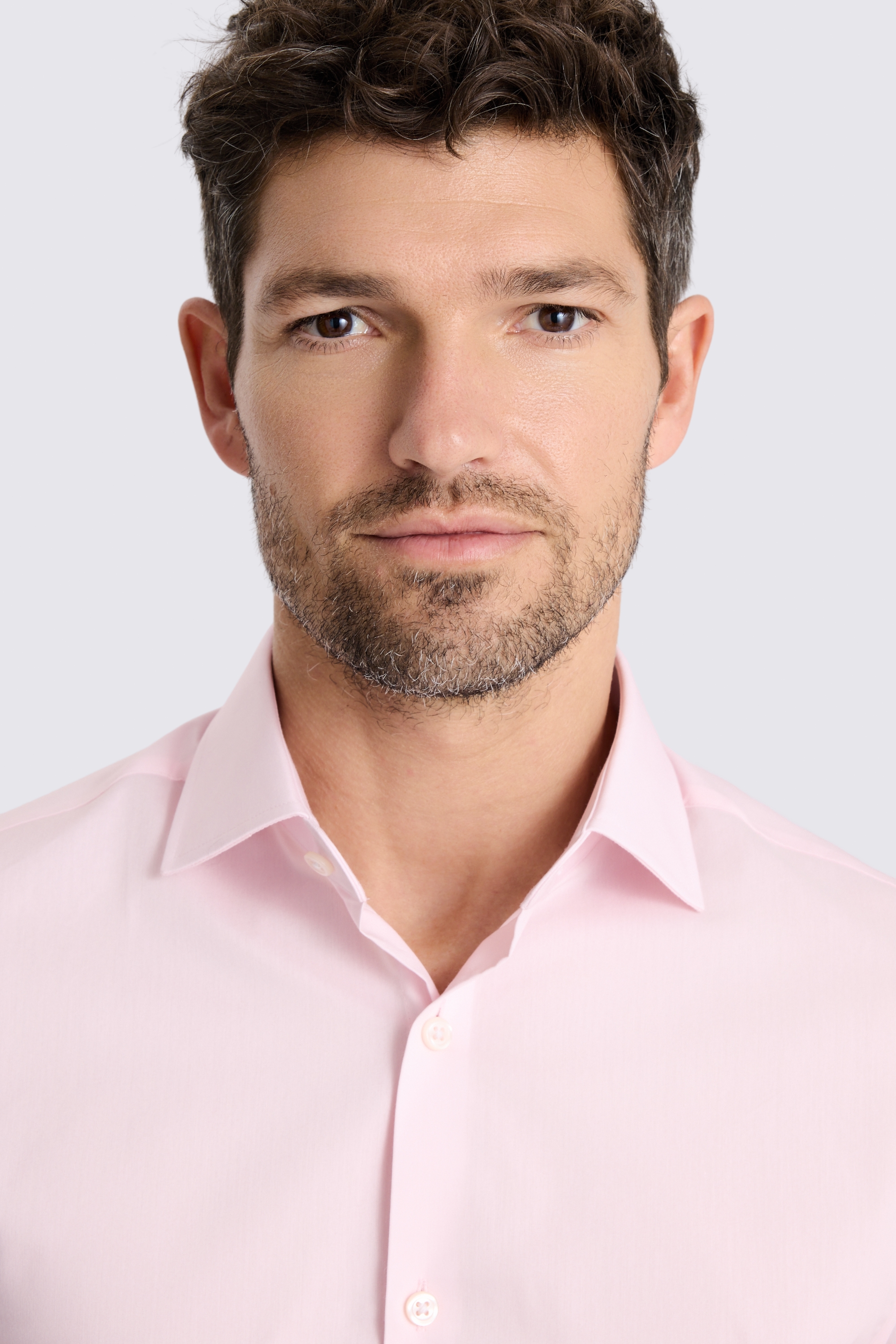 Slim Fit Pink Stretch Shirt 