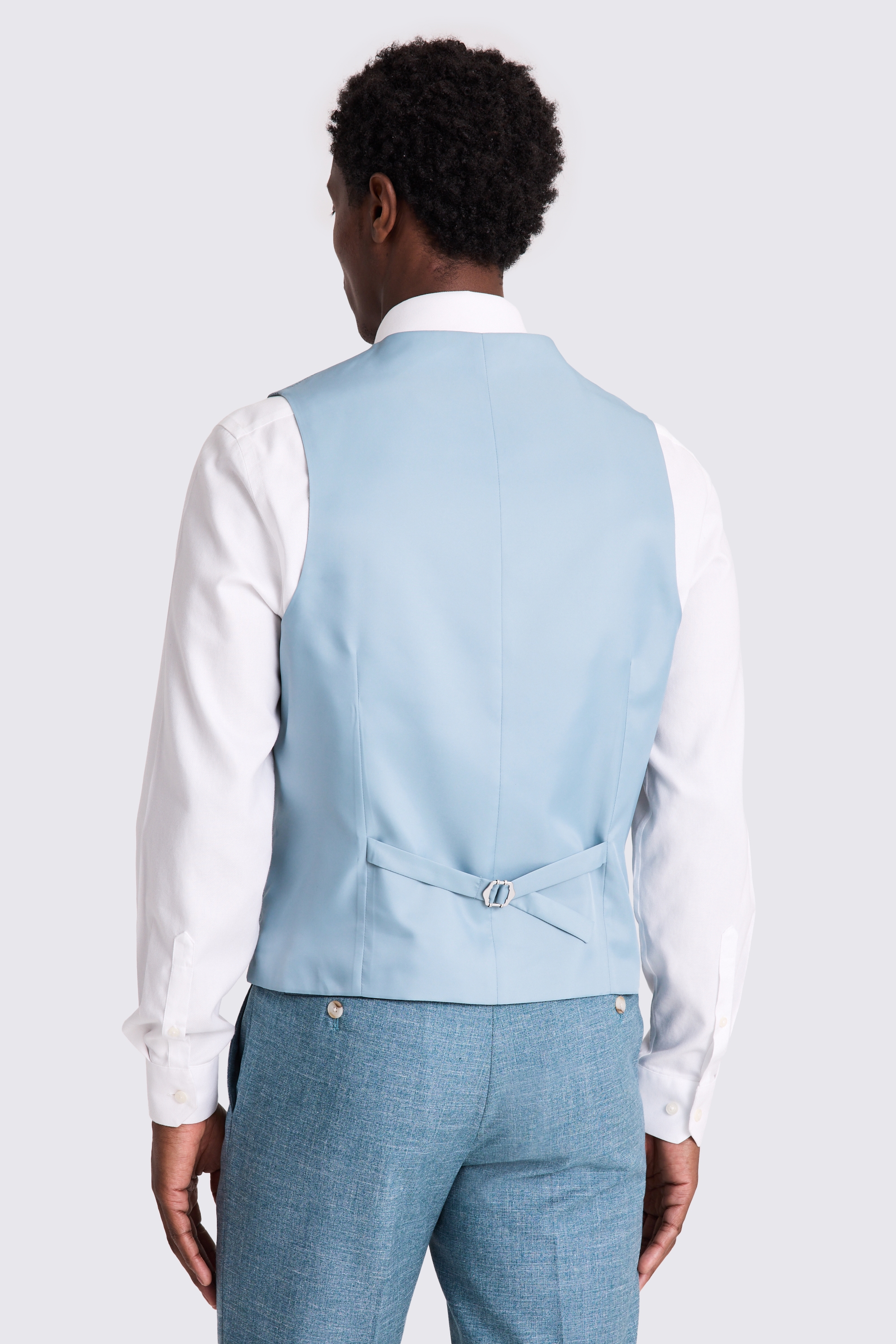 Tailored Fit Teal Slub Waistcoat