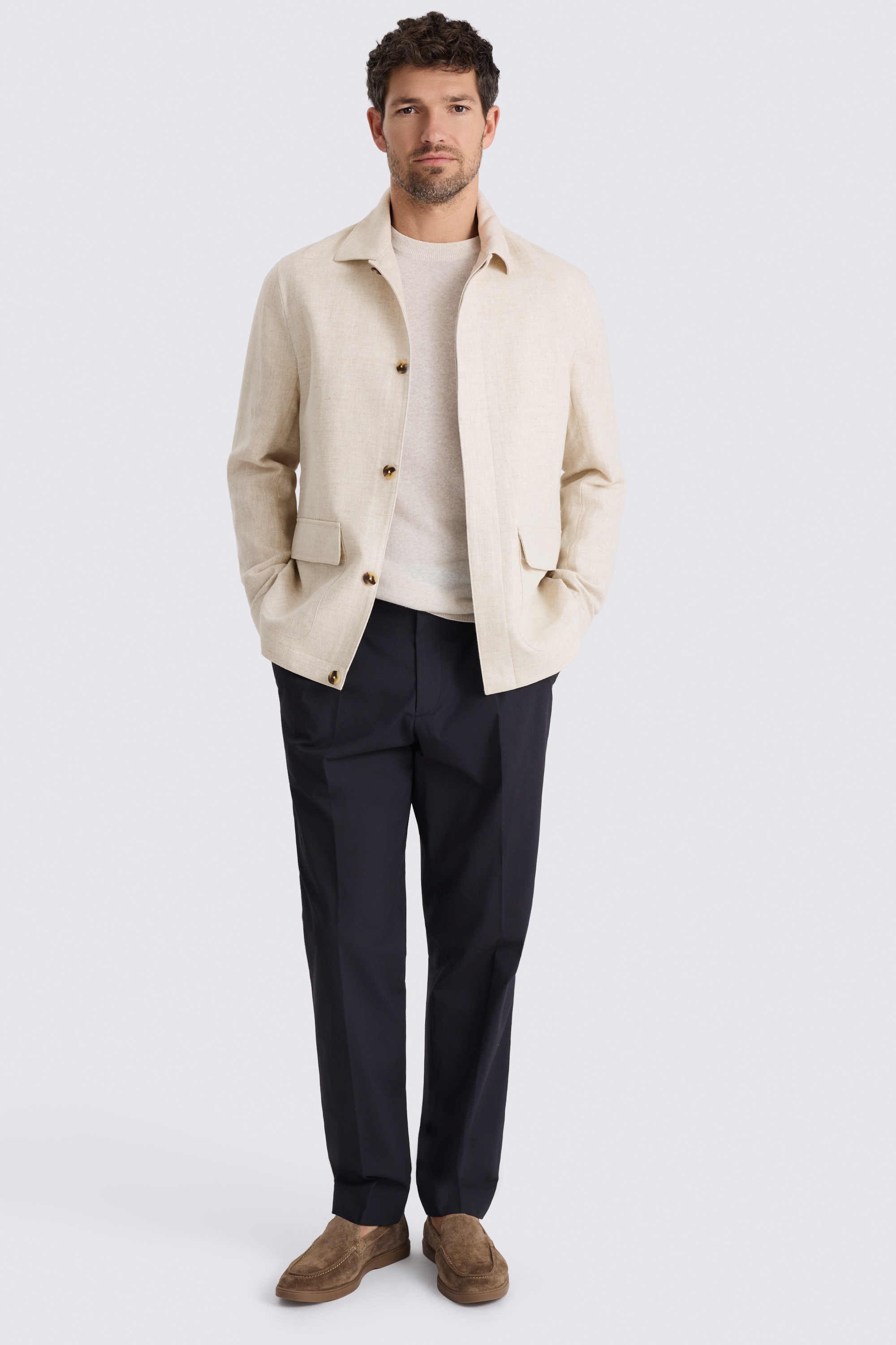 Neutral Twill Linen & Cotton Field Jacket 