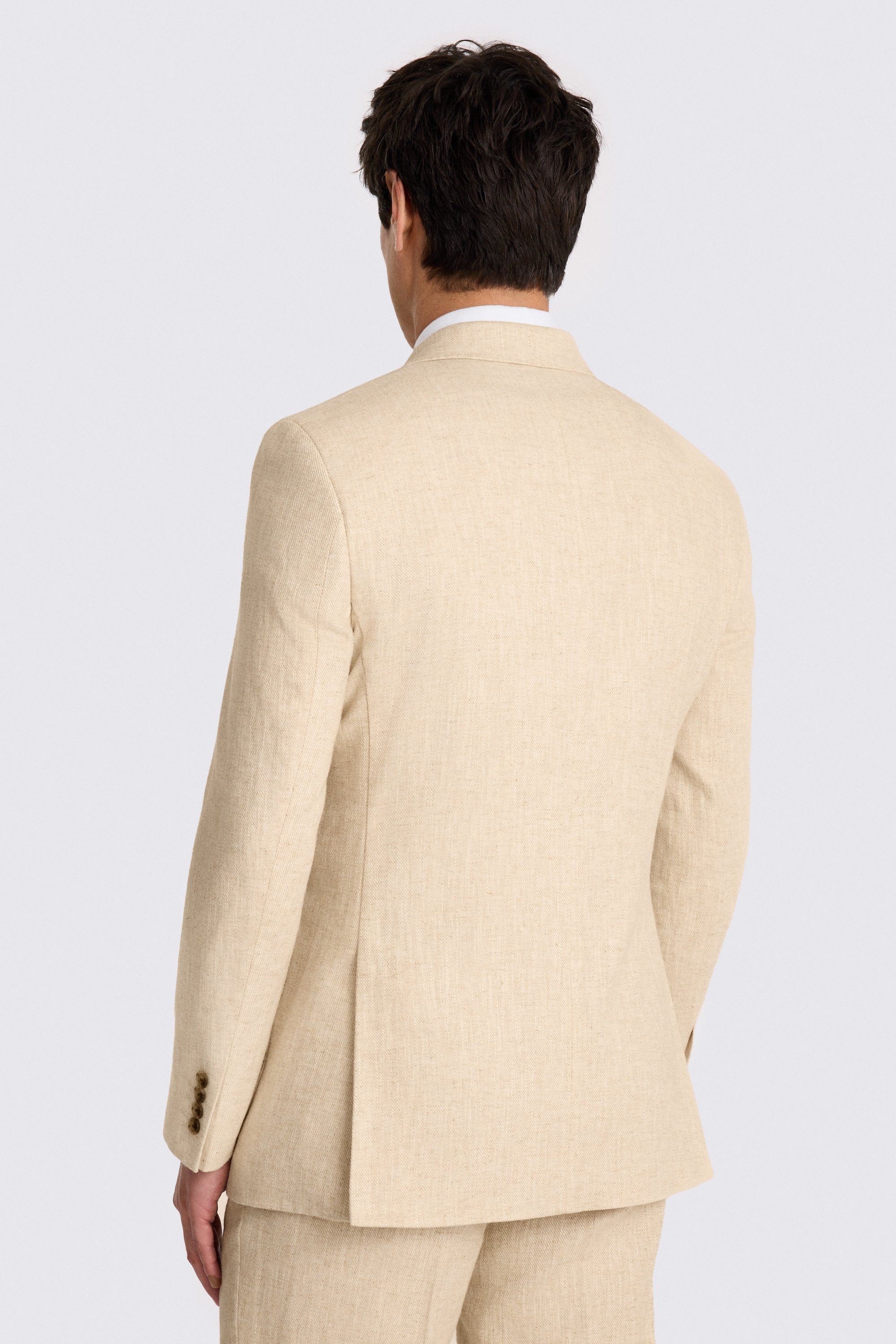 Relaxed Fit Ecru Twill Linen Cotton Suit