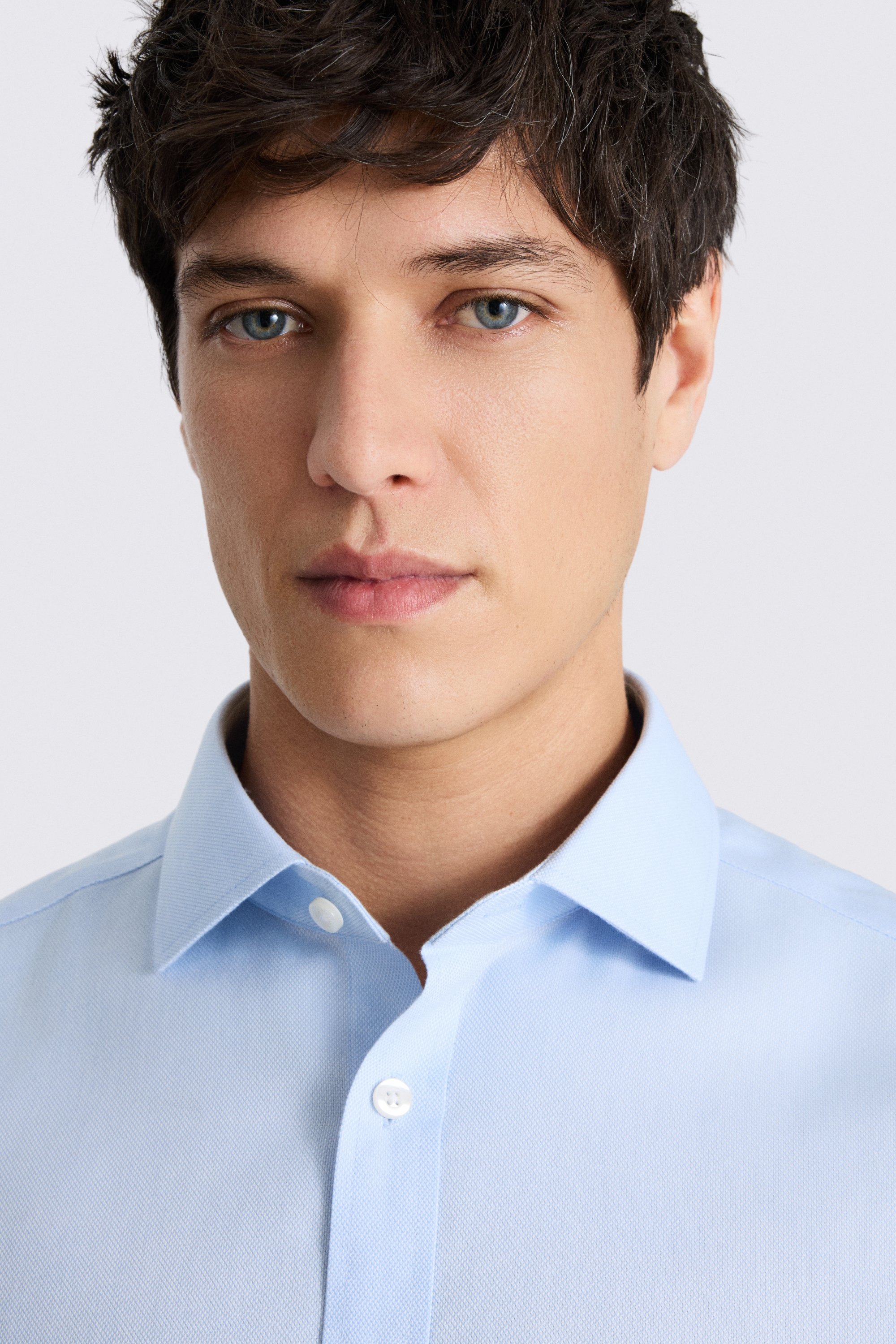 Regular Fit Sky Royal Oxford Non Iron Cotton Shirt