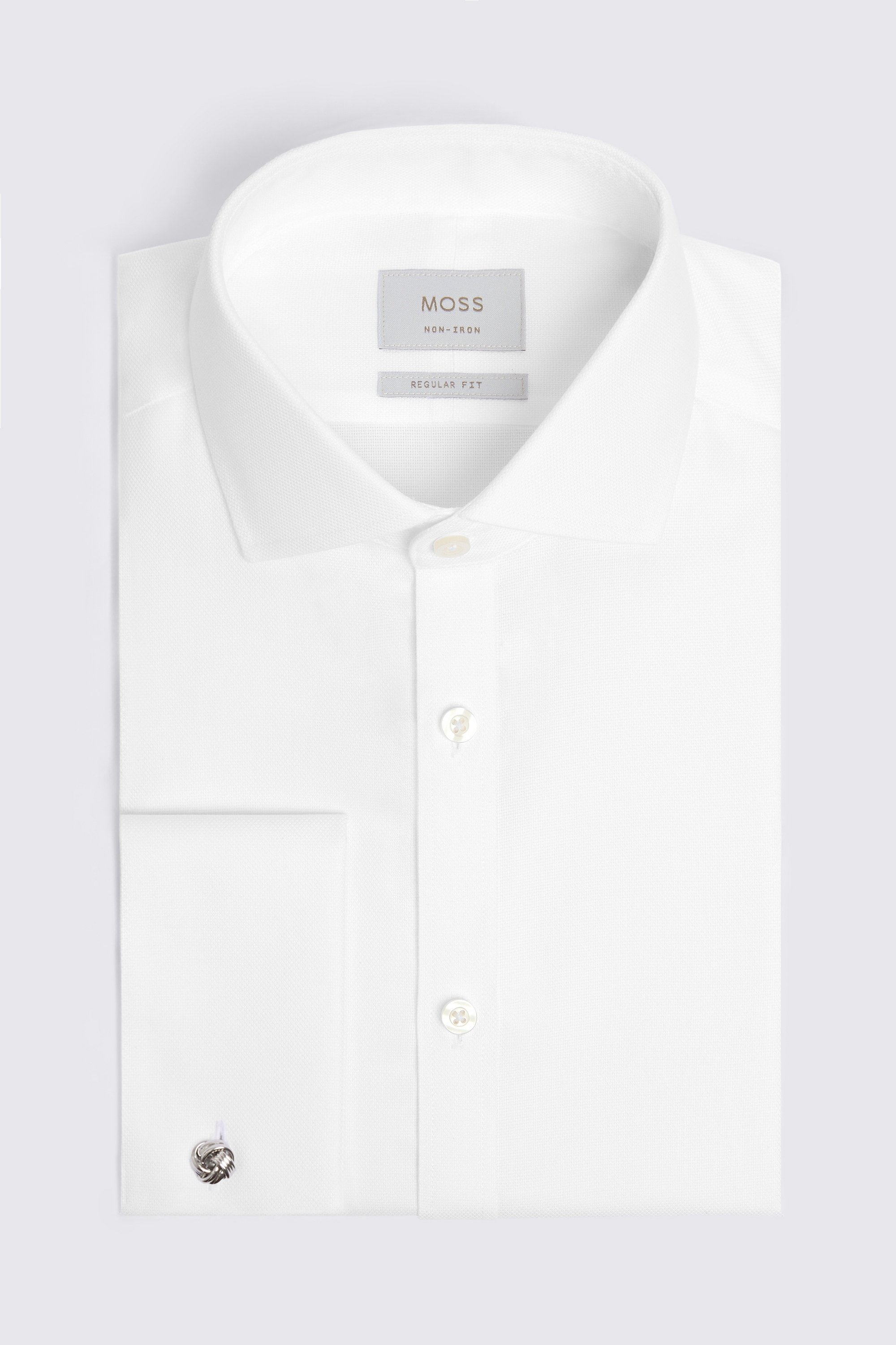 Regular Fit White Royal Oxford Non Iron Shirt