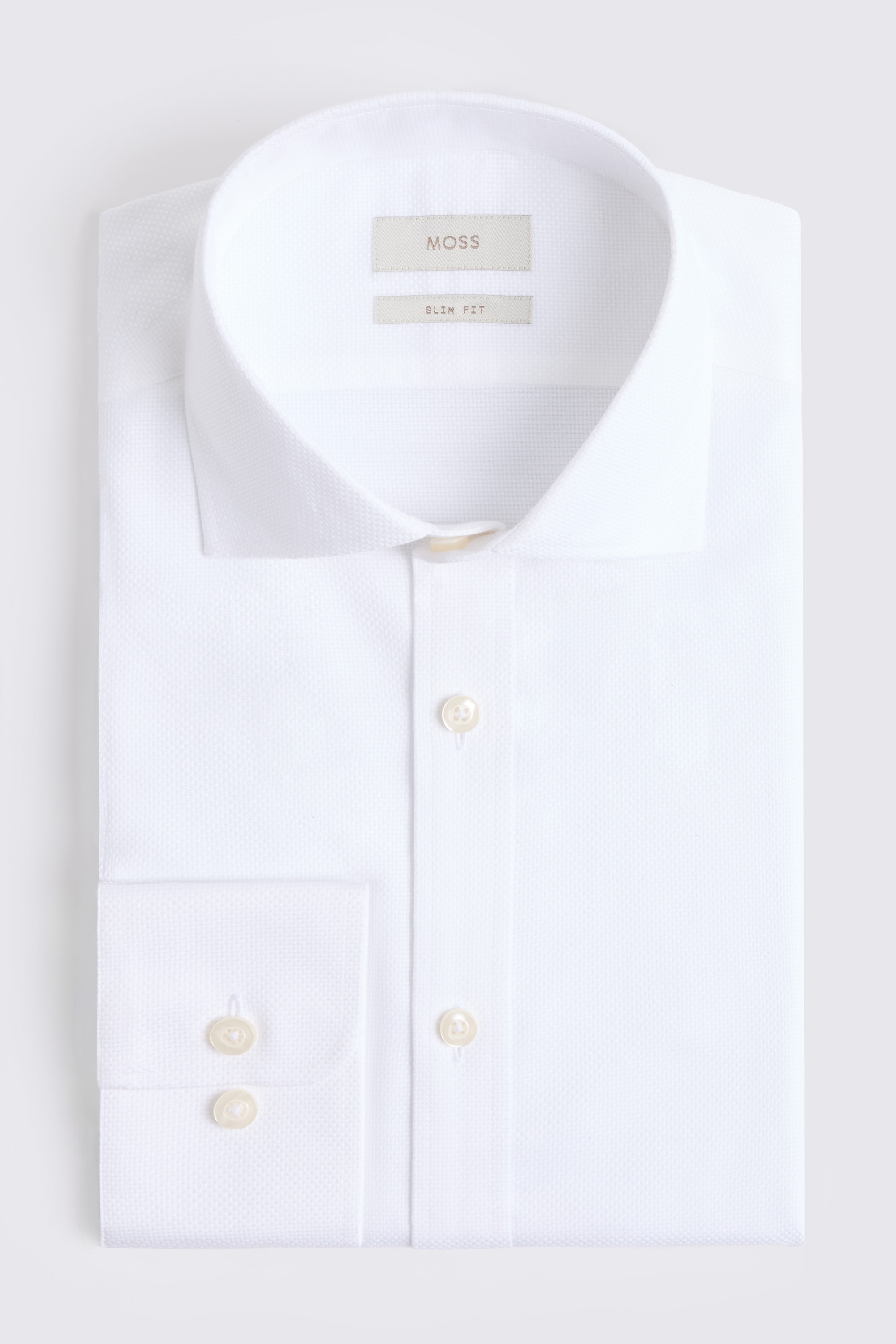 Slim Fit White Dobby Shirt