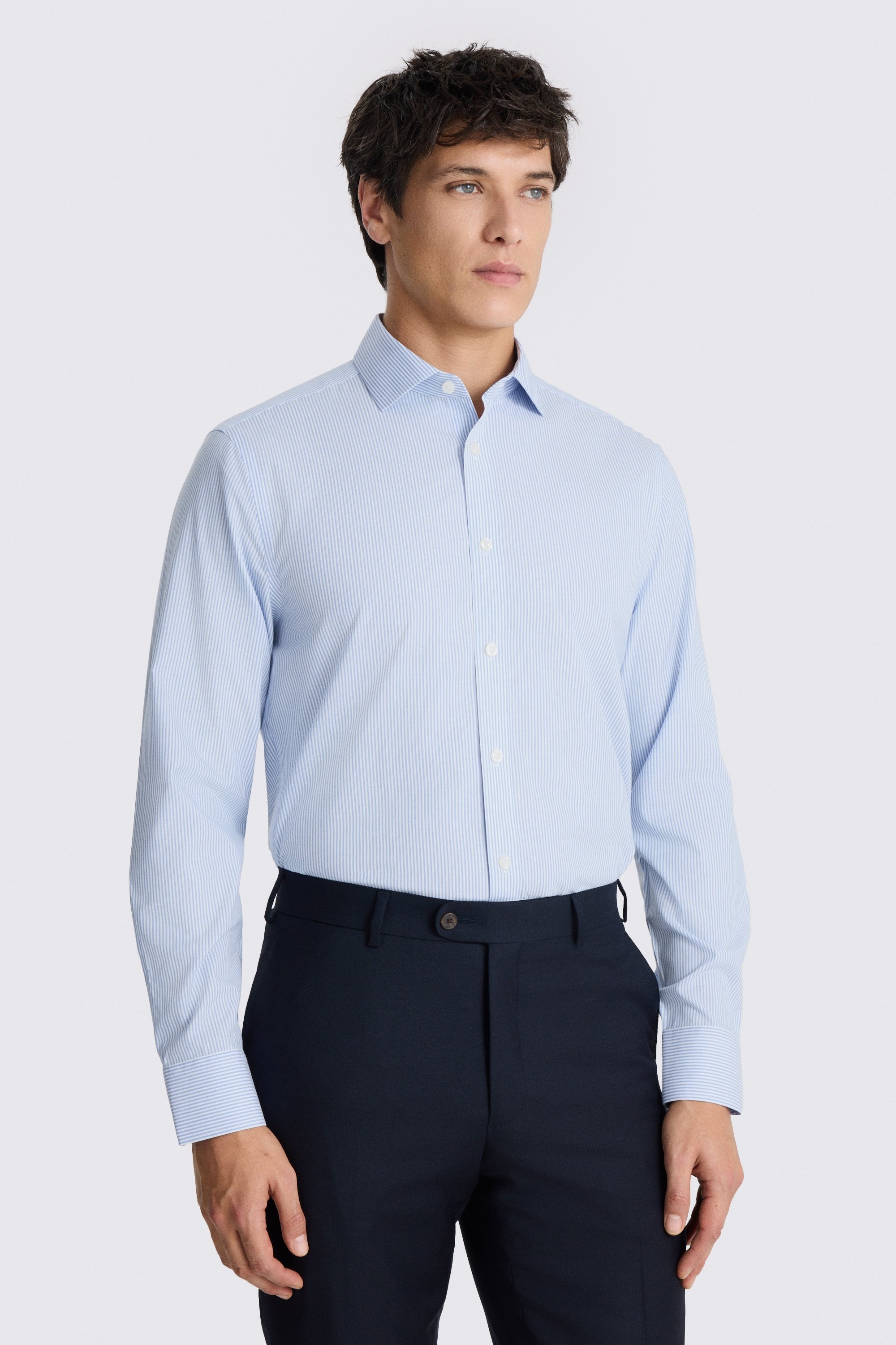 Tailored Fit Sky Stripe Non Iron Shirt