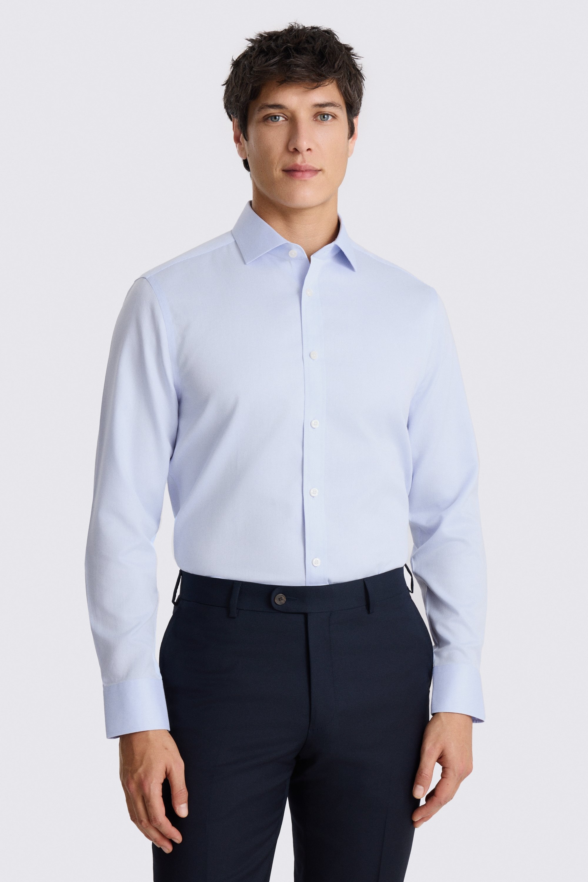 Tailored Fit Sky Dobby Non Iron Shirt