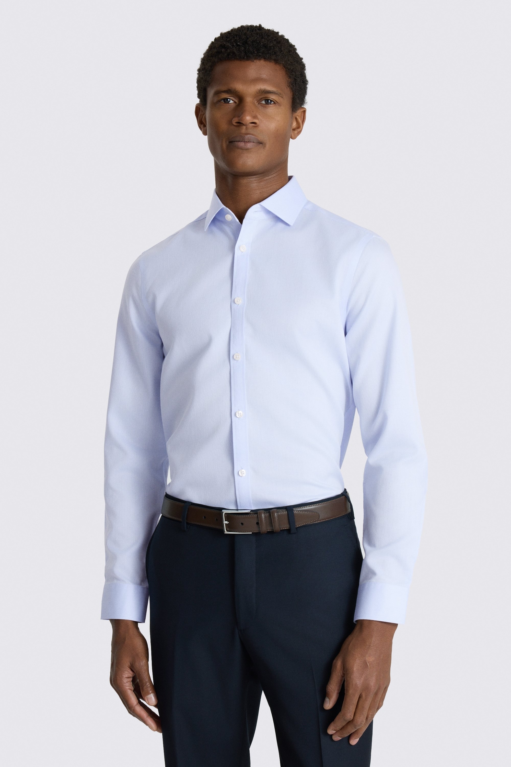 Slim Fit Sky Dobby Non Iron Shirt