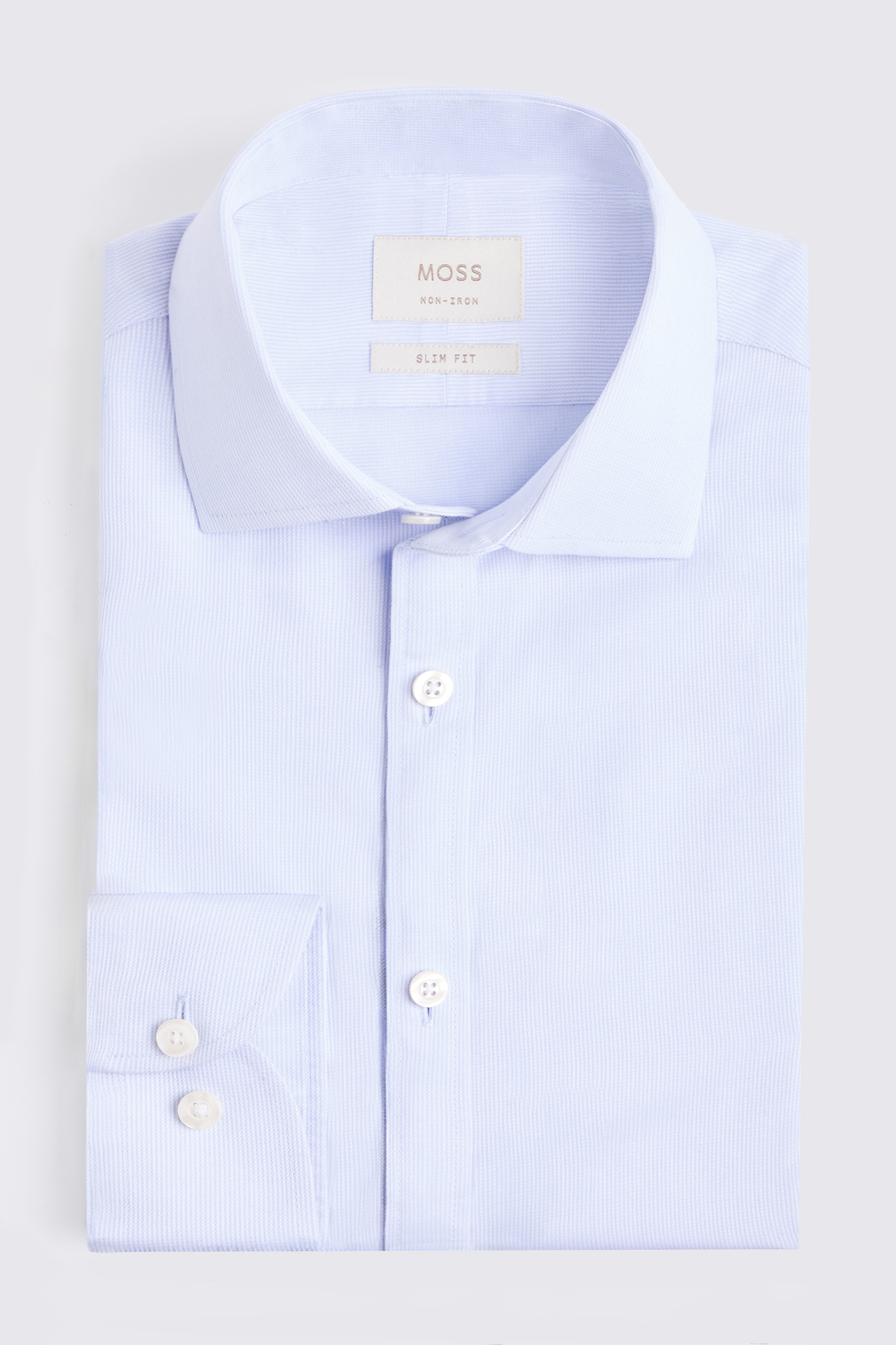 Slim Fit Sky Dobby Non Iron Cotton Shirt