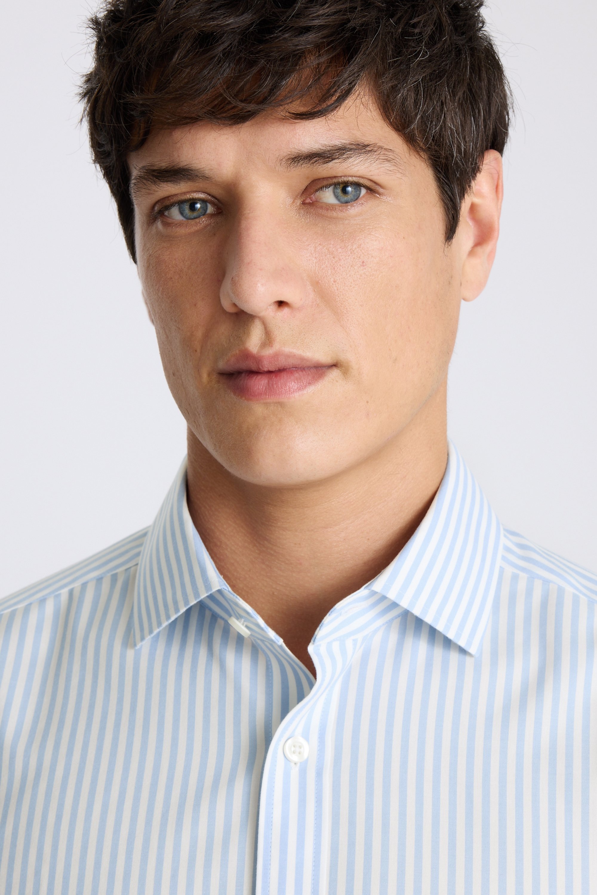 Tailored Fit Light Blue Bengal Stripe Non Iron Shirt