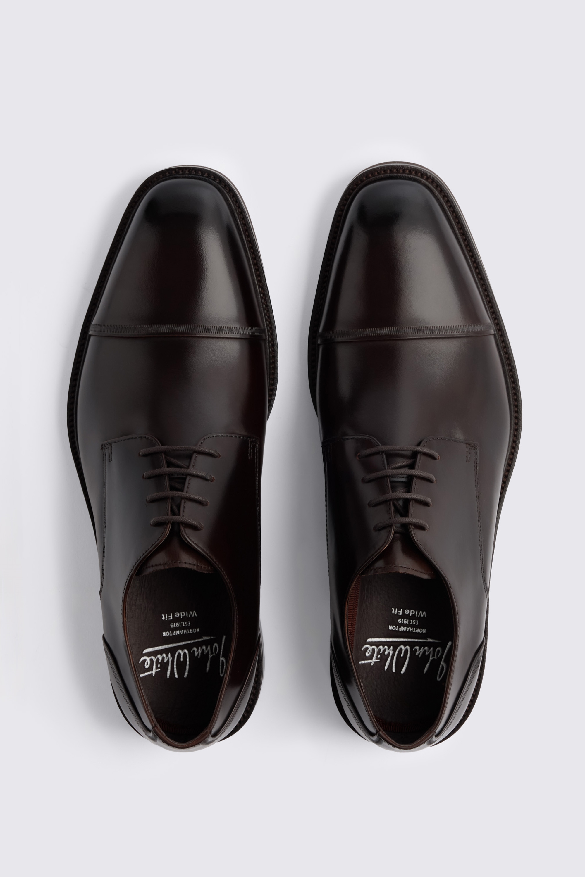 John White Broad Brown Wide Fit Derby Shoe